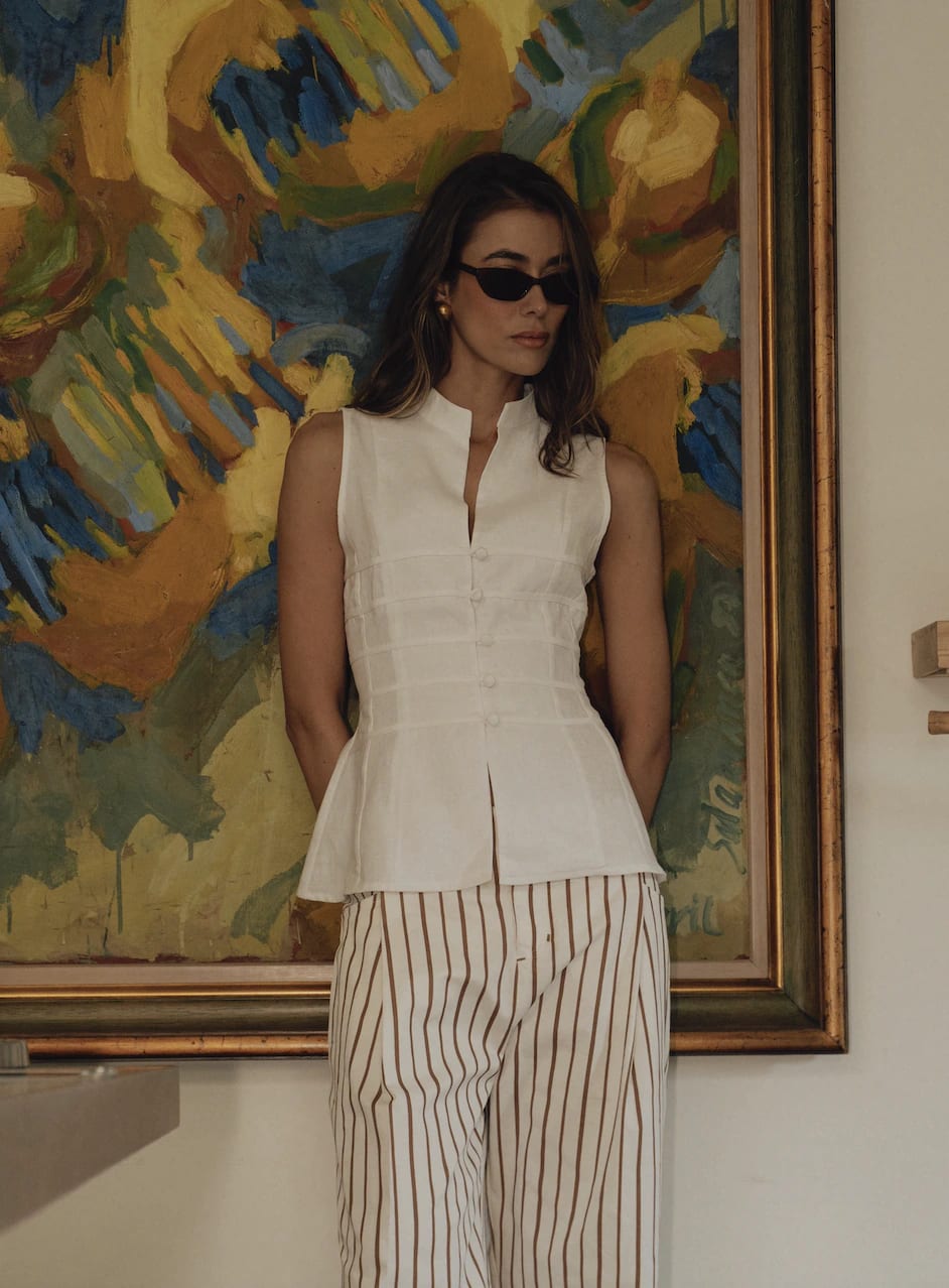 Top Nia de lino | Blanco - imagen 1