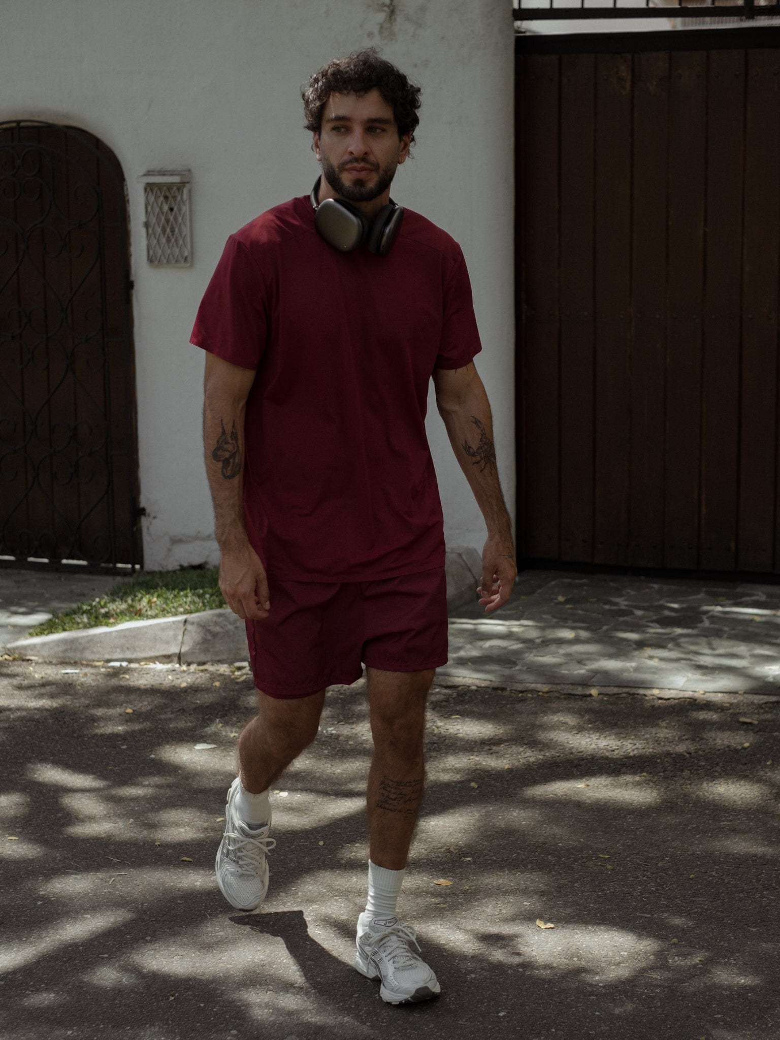 MEN STRUCTURED WORKOUT T-SHIRT - BERRY - imagen 14
