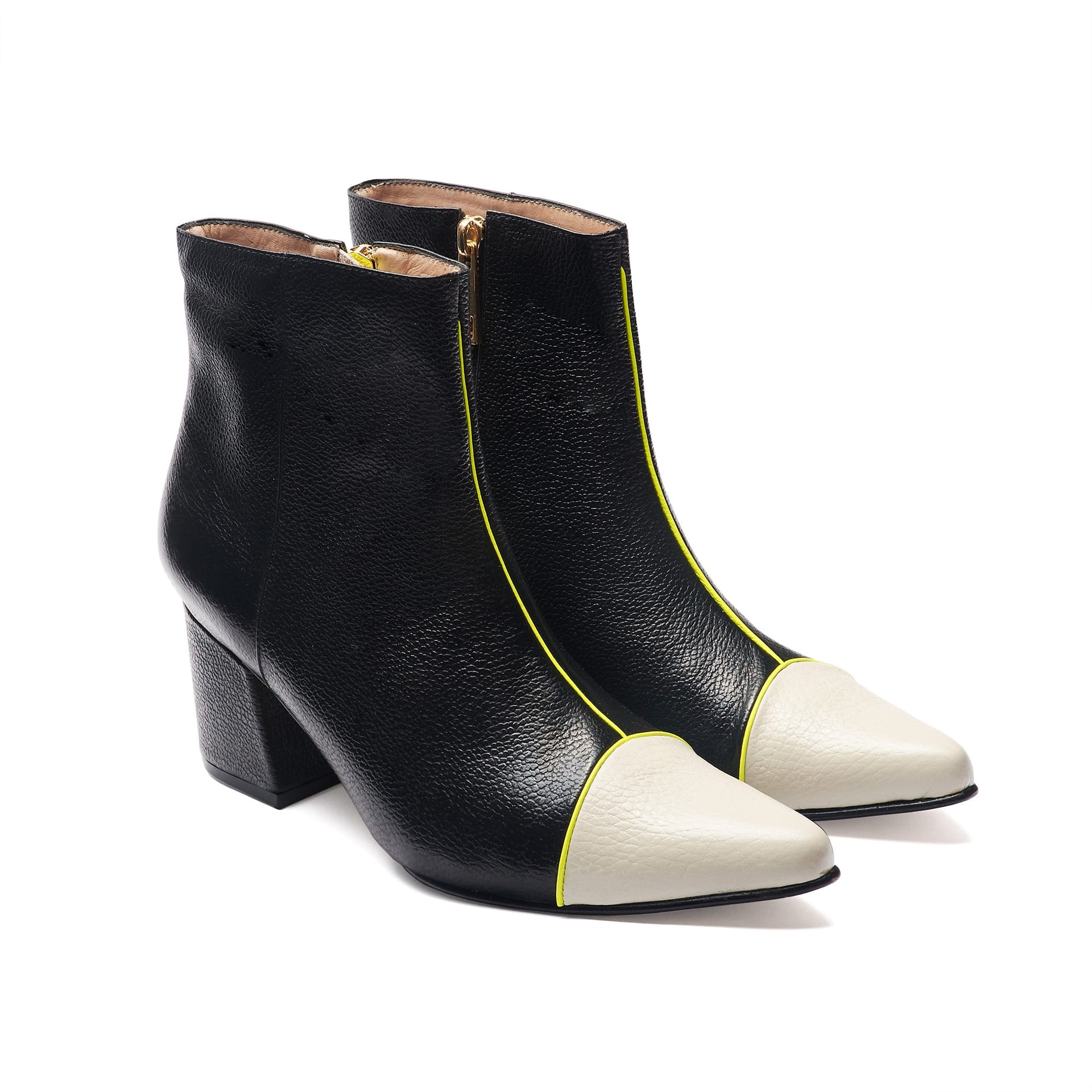ANKLE boots - BLACK X BEIGE - imagen 2