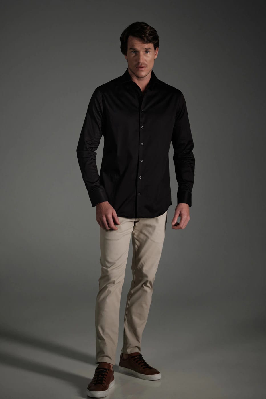 Camisa Slim Algodón Pima Negro - imagen 4