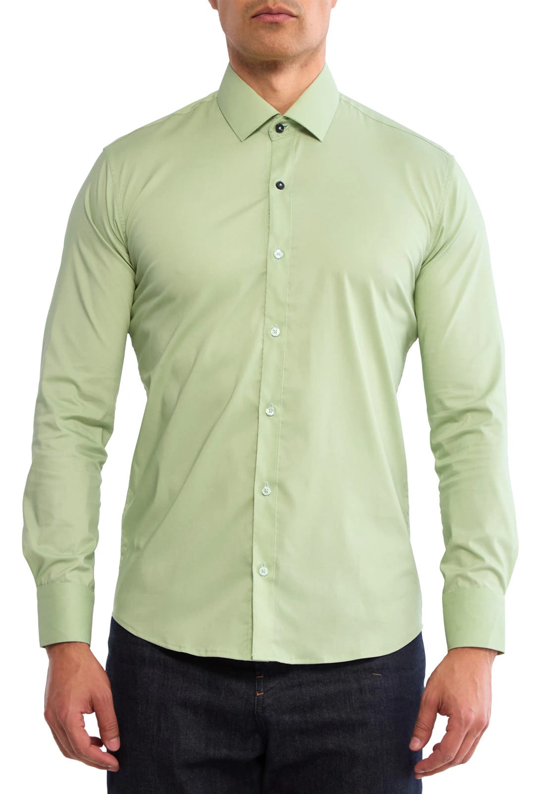 Camisa verde manzana con botones en contraste - imagen 3