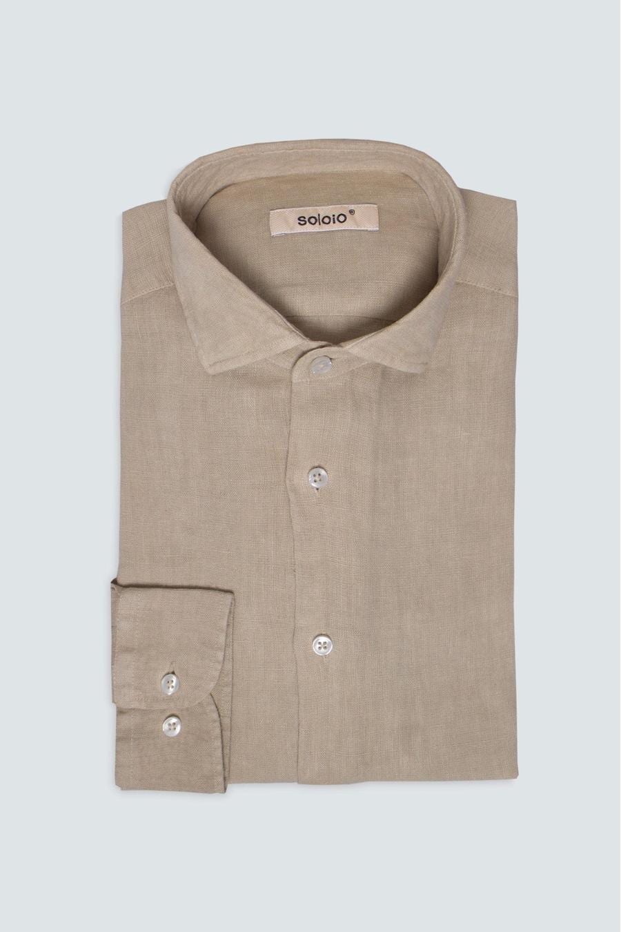 men’s linen shirt dark beige - imagen 3