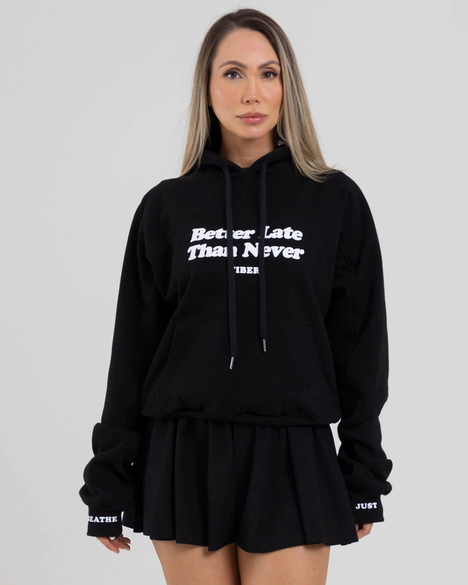 Hoodie bold breath negro genuina - imagen 2