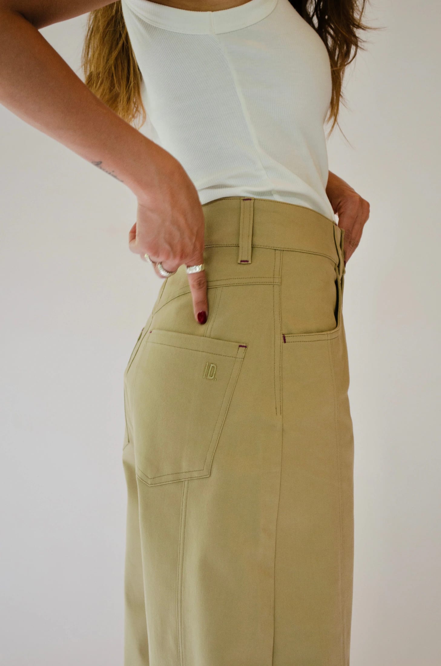 Pantalón Barrel de algodón | Khaki - imagen 3