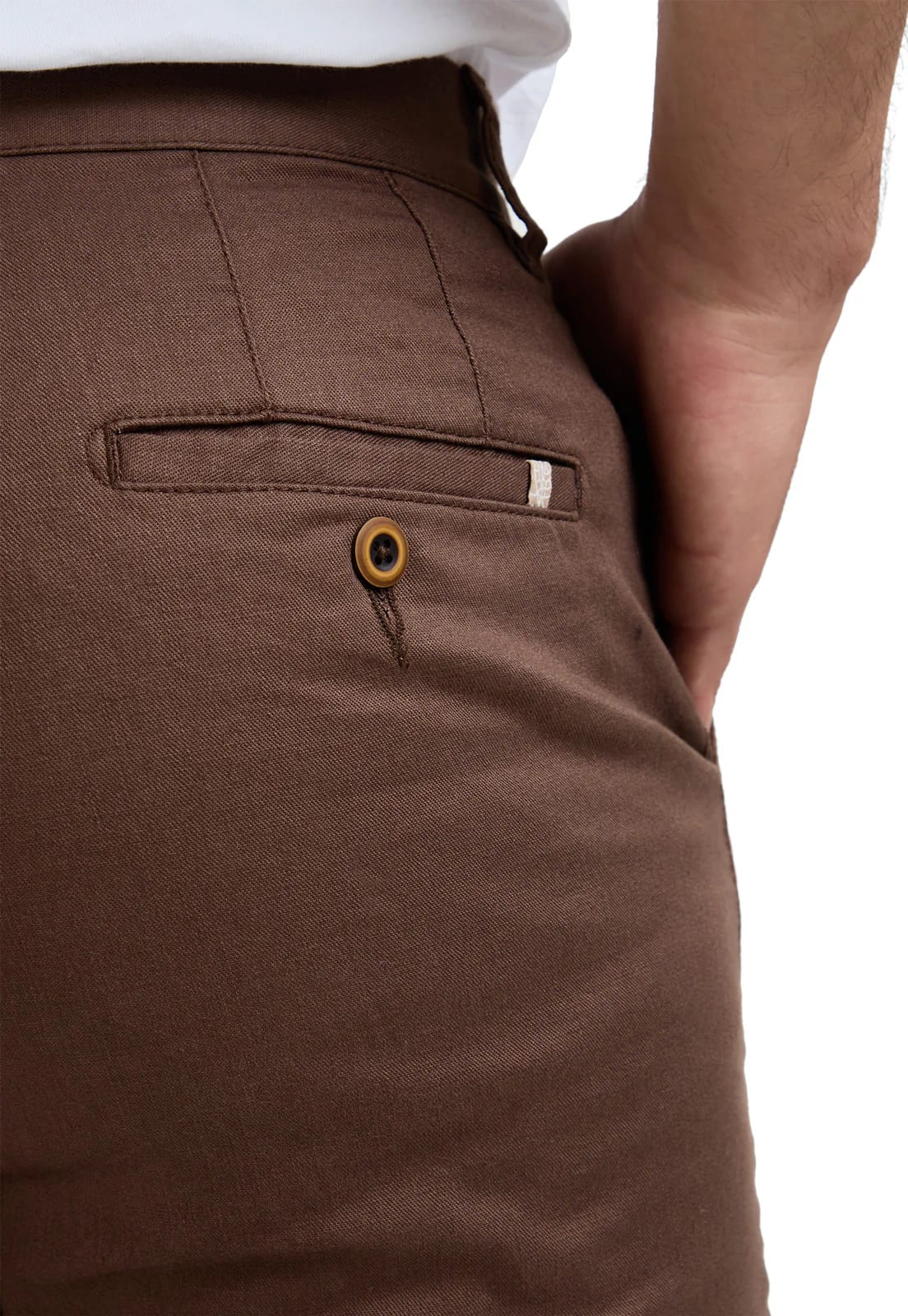 Pantalon dril cafe con spandex - imagen 9