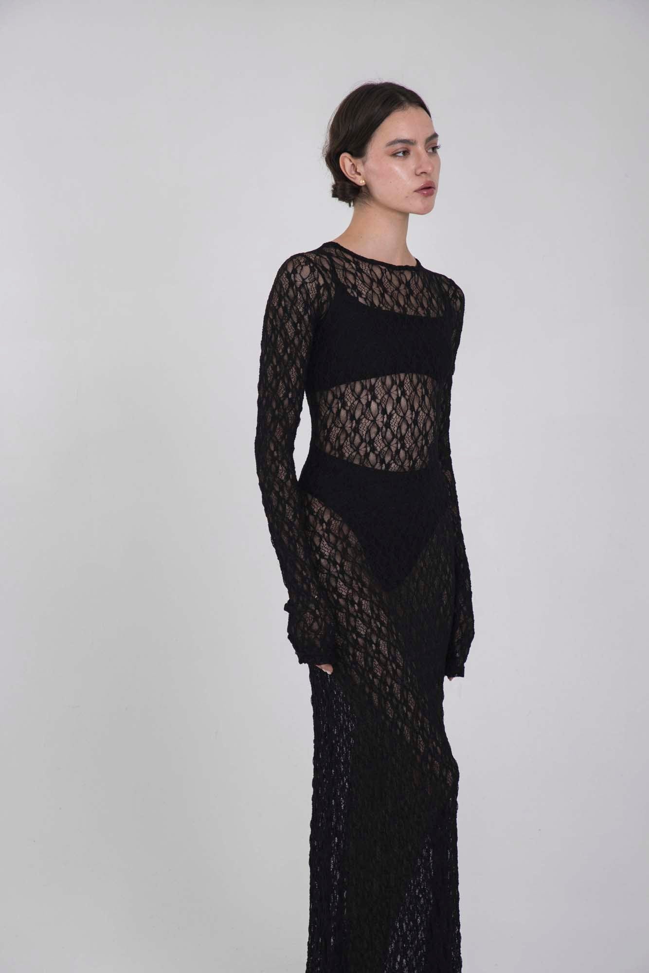VITTORIA BLACK LACE DRESS - imagen 6