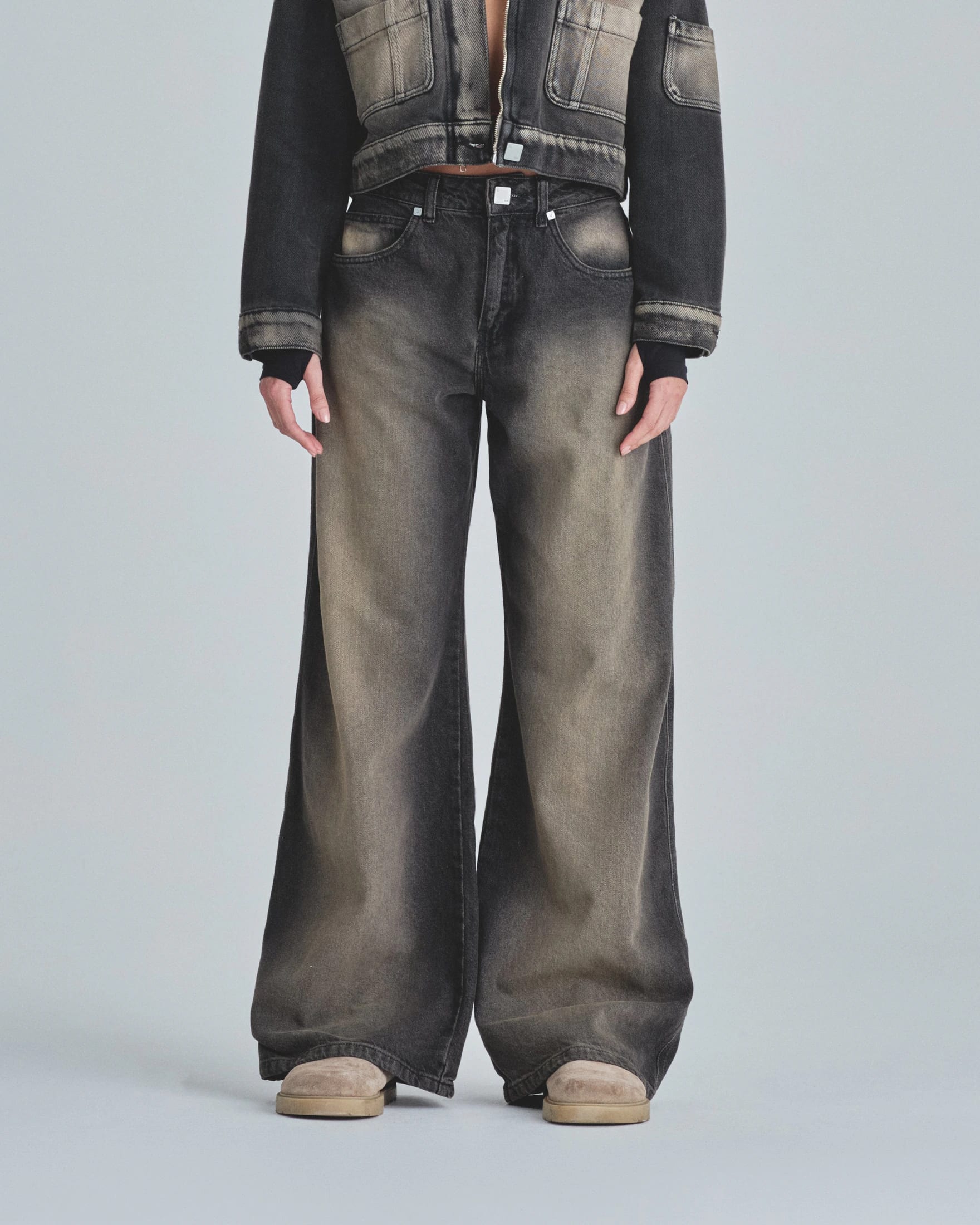 W Line Basic Wide Jeans Dirty Black - imagen 2