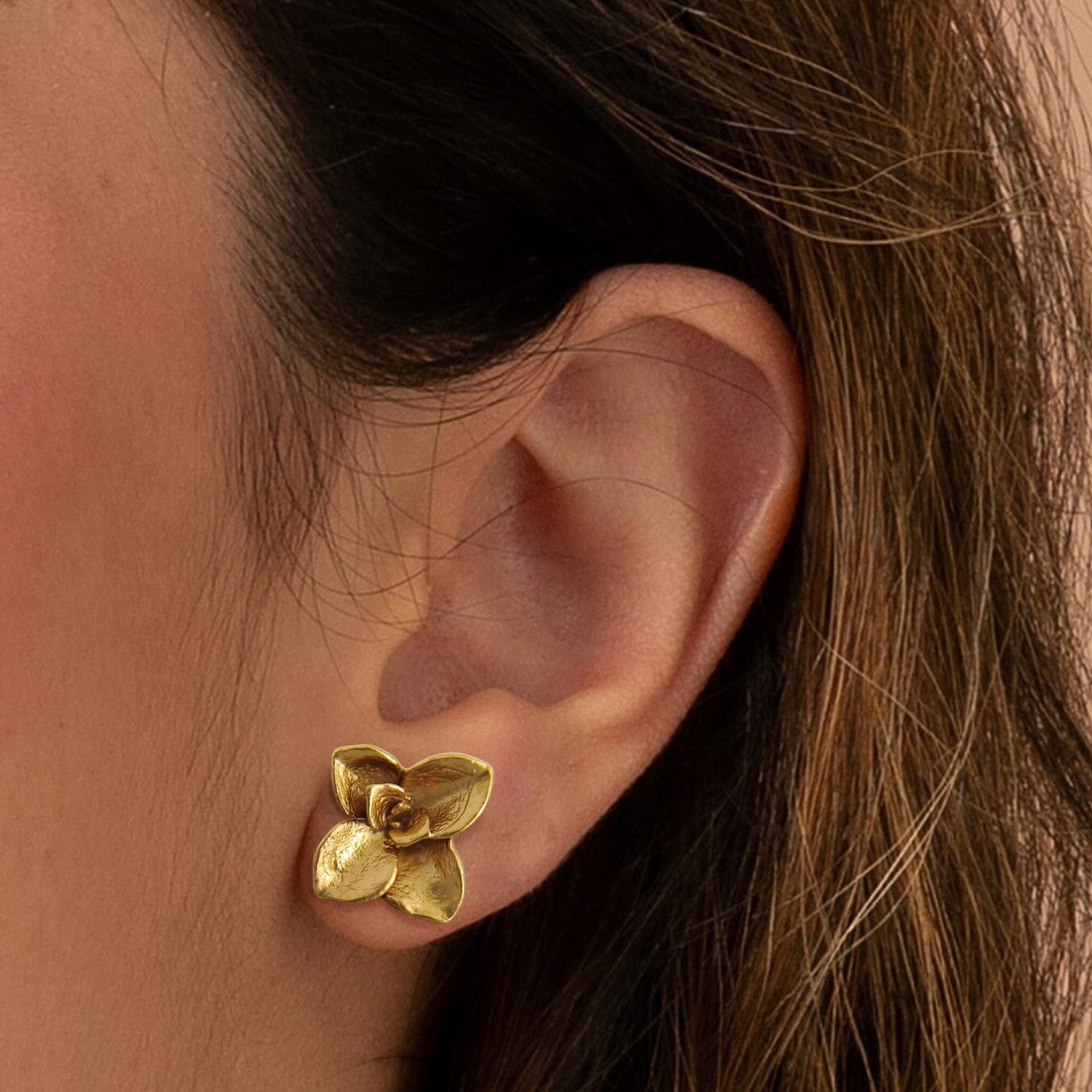 Aretes suculentas Nohemy en plata con baño de oro - imagen 2