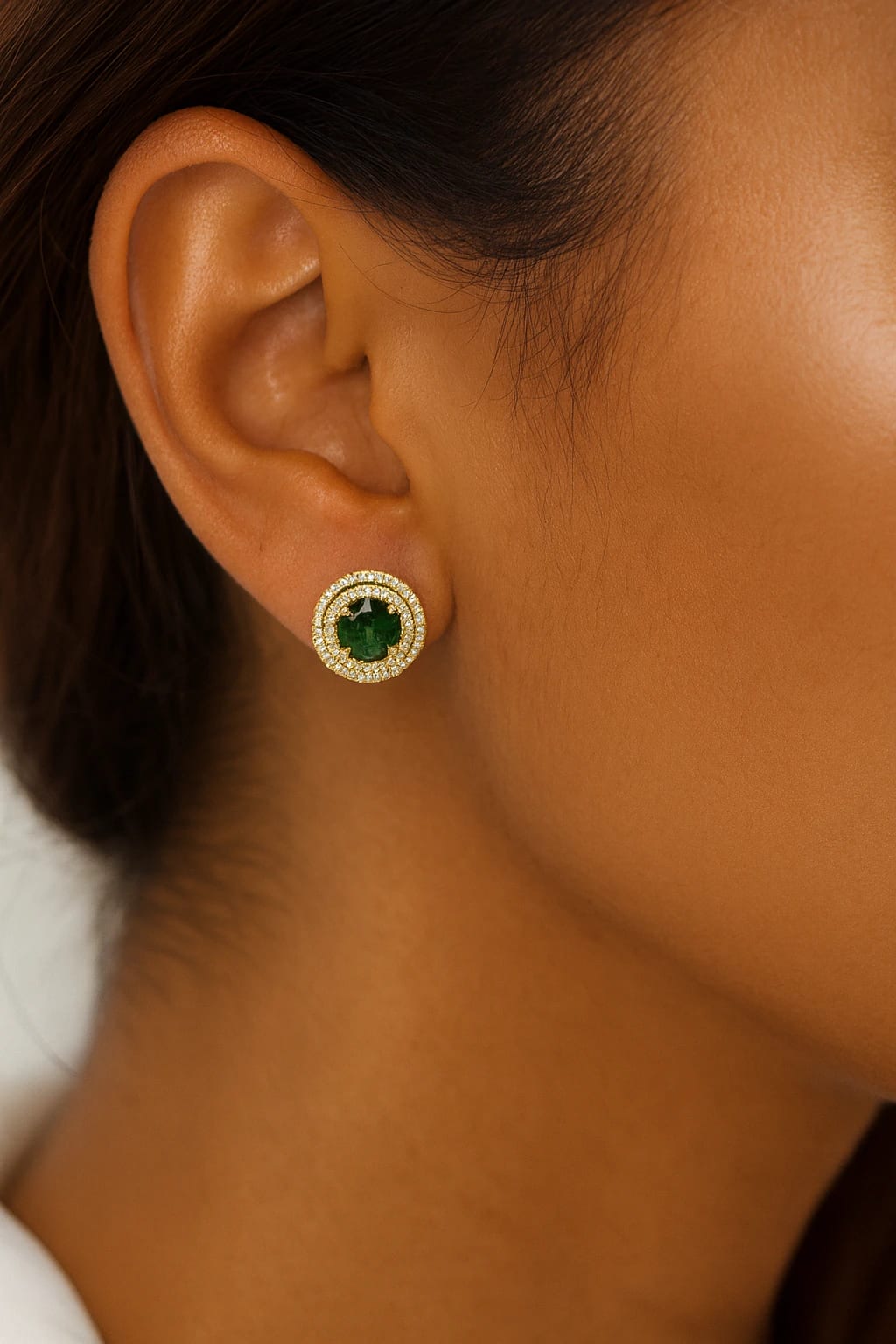 Double Halo Earrings Green - imagen 6