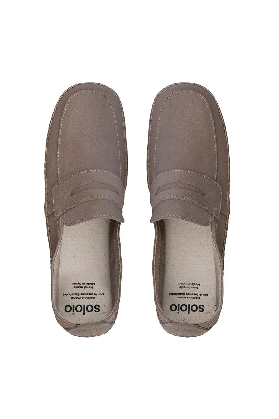 Men's leather espadrille beige masked - imagen 4