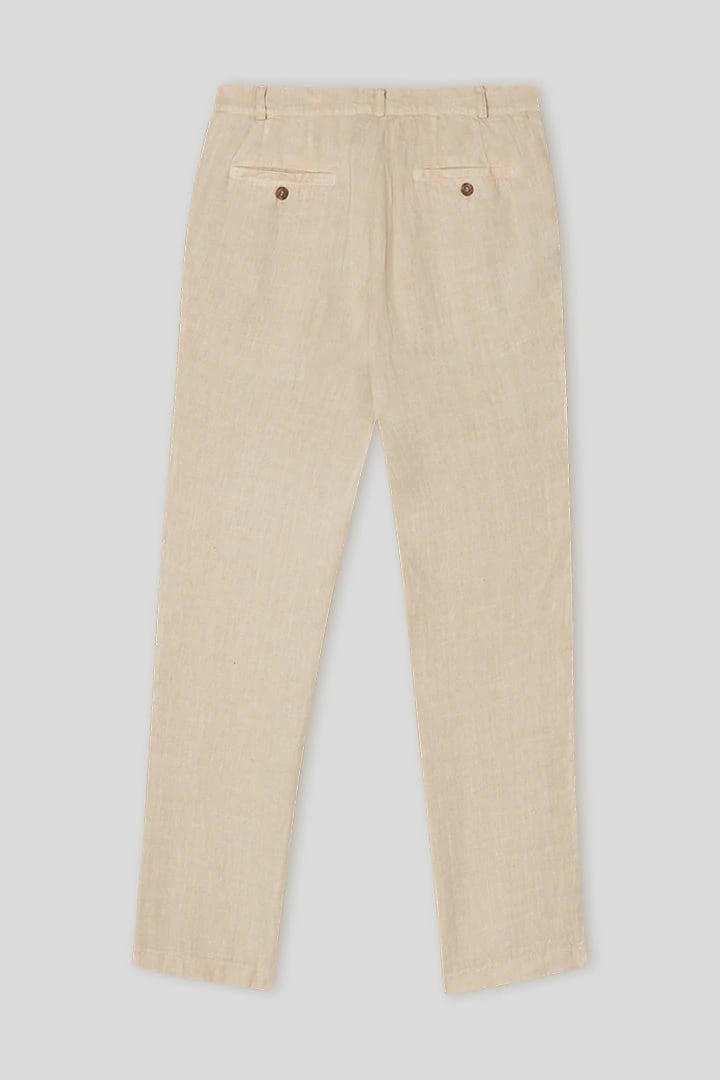 Men's linen pants beige basic - imagen 3