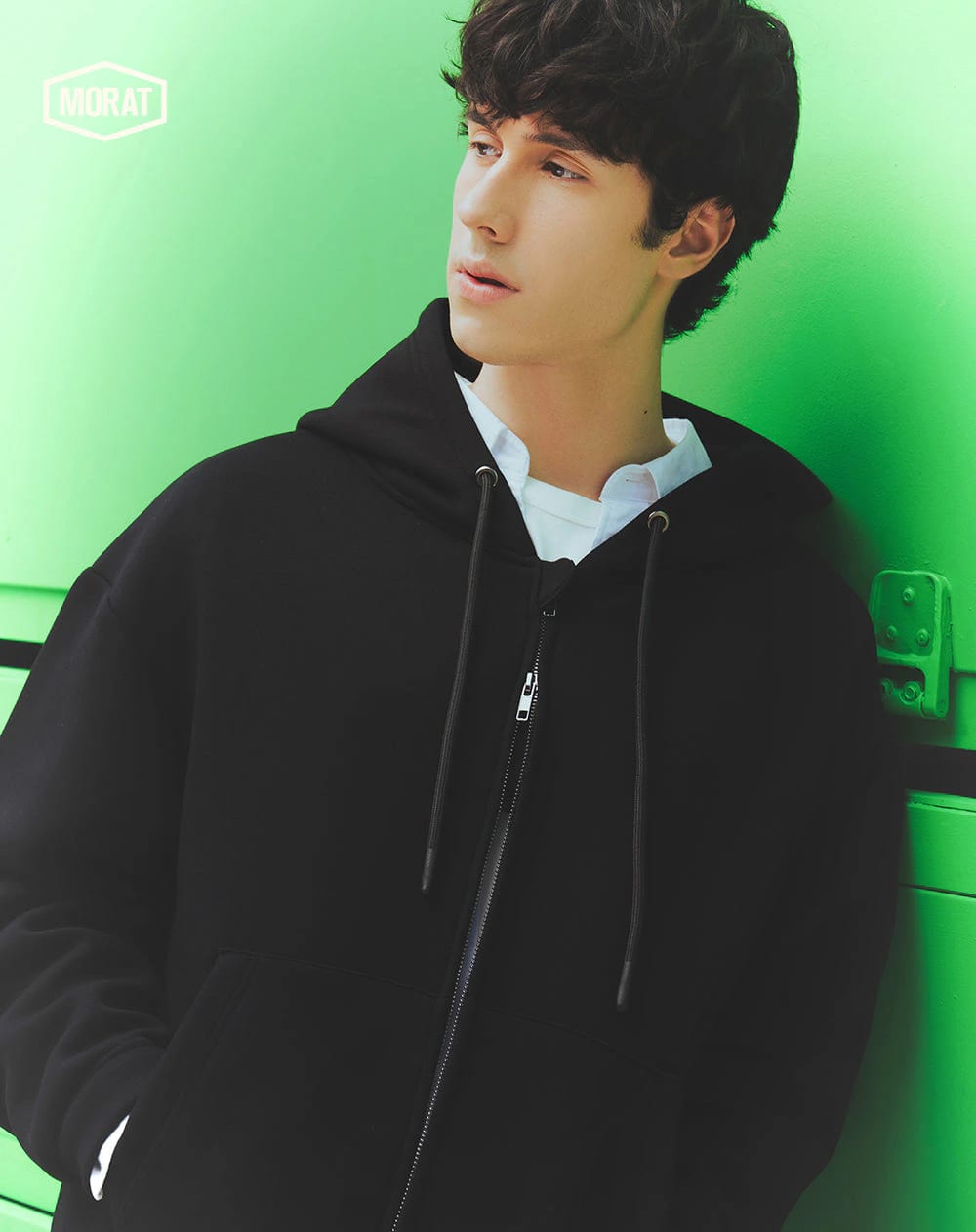 Buzo tipo hoodie negro unisex GEF | MORAT - imagen 6