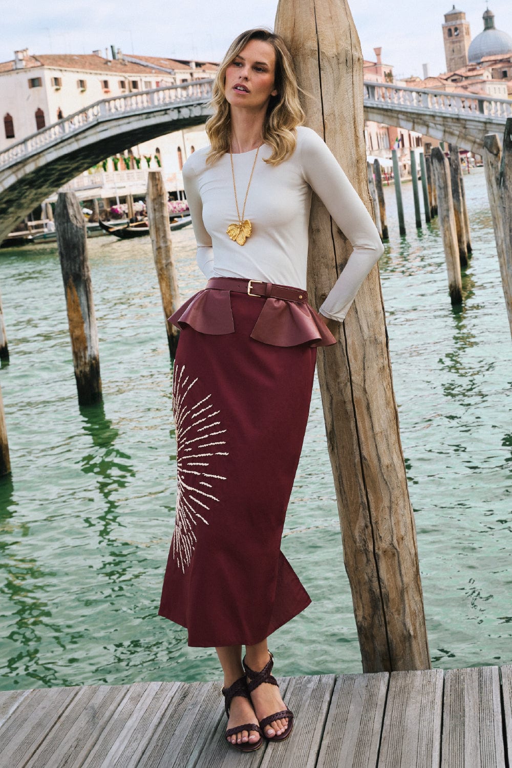 Falda venecia vinotinto - imagen 1