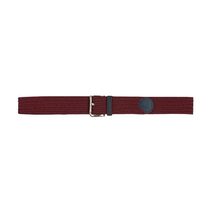 Men's braided elastic burdeos belt - imagen 4