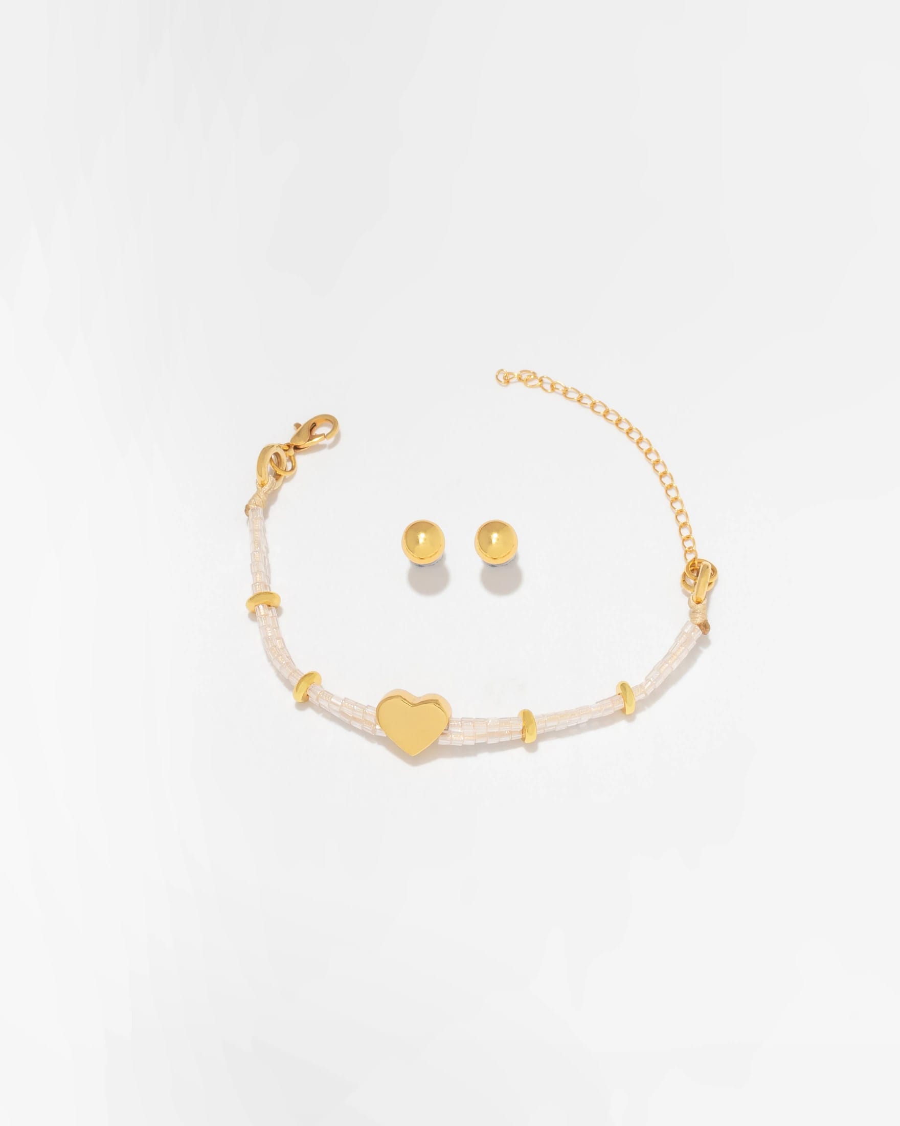 Pulsera Corazón Liso + Aretes - imagen 3