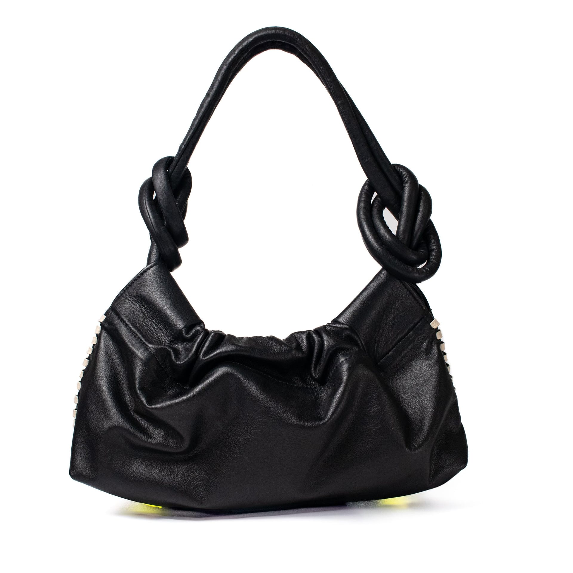 CHUNKIE baguette BAG - black x beige weave - imagen 1