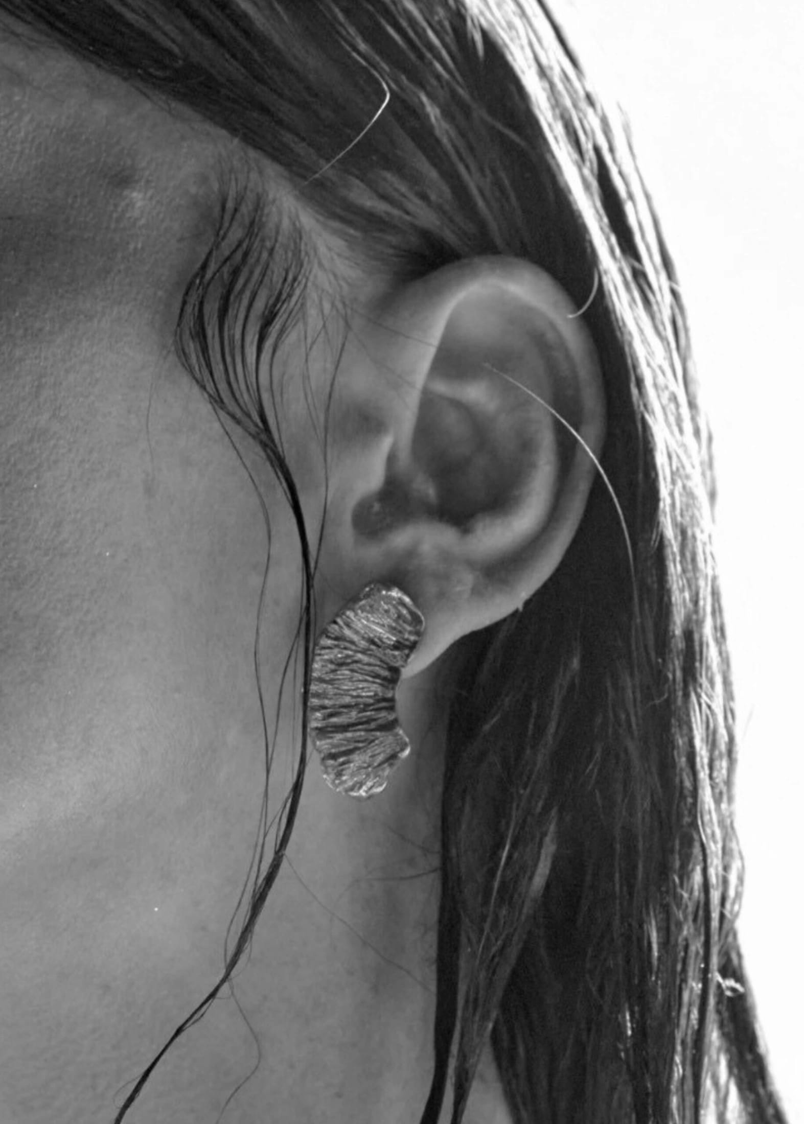 Aretes asimetricos trozo de sol - imagen 3