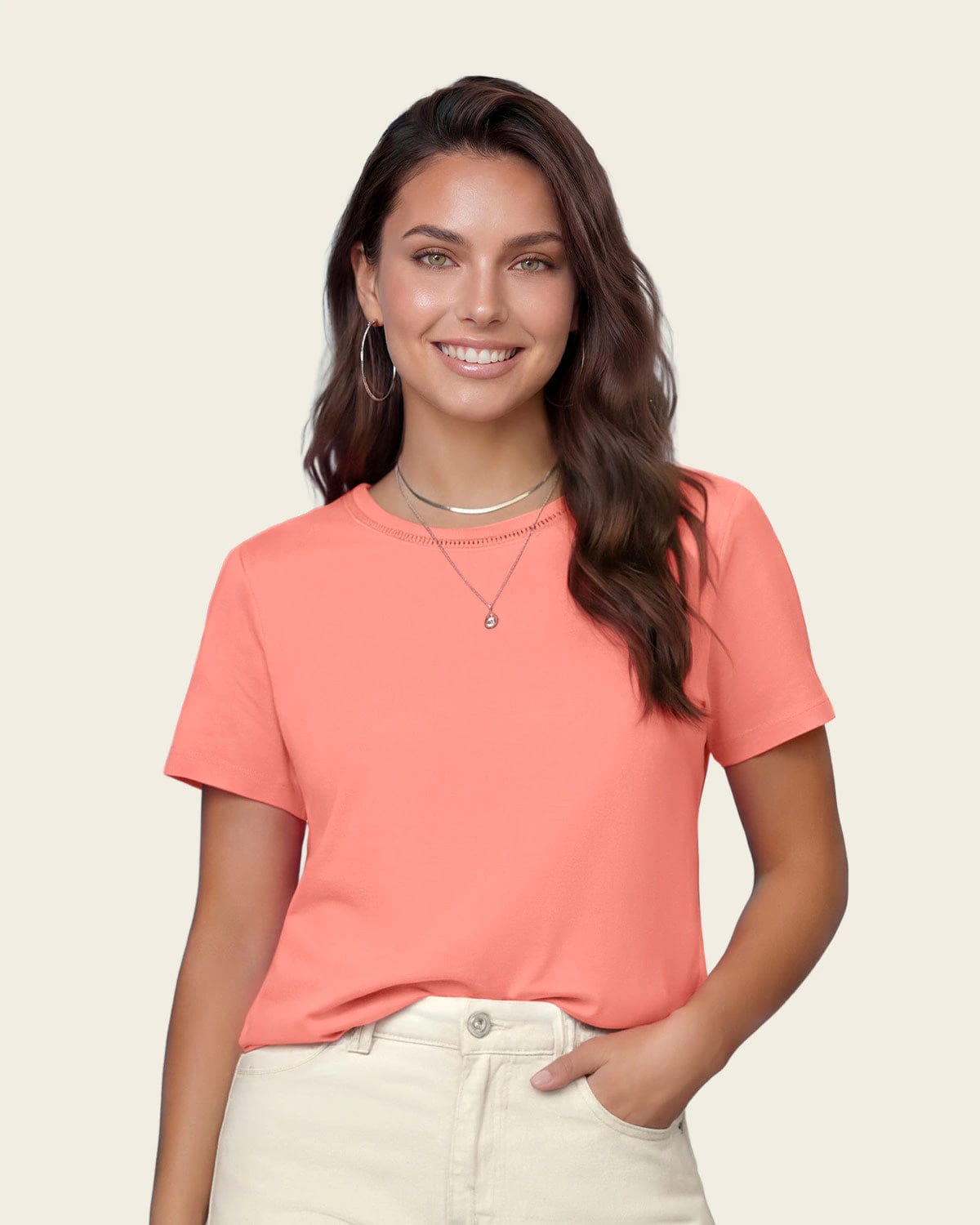 Camiseta manga corta con aplique en el cuello - imagen 2