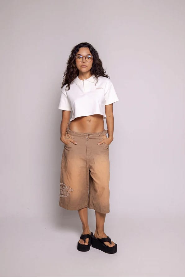 CropTop Polo Motion-Beige - imagen 2