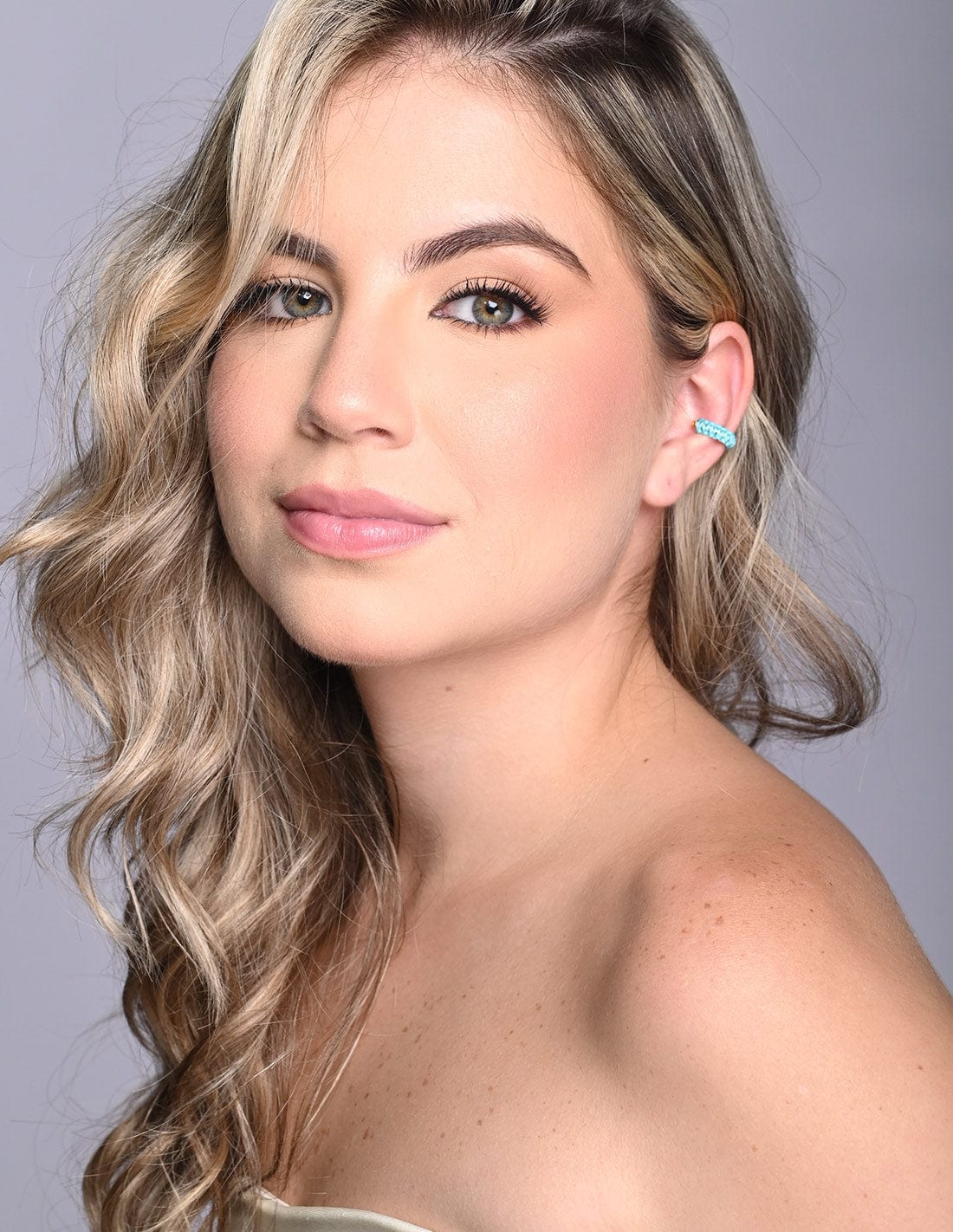 Ear Cuff Luna Creciente Blue Sky - imagen 1