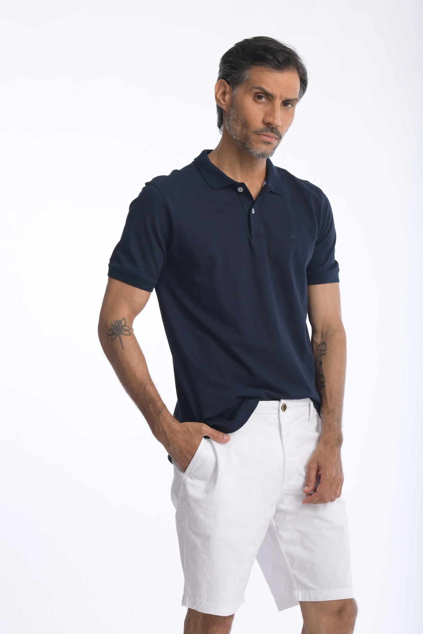Camiseta Polo 100% Algodón Slim Azul Navy - imagen 1