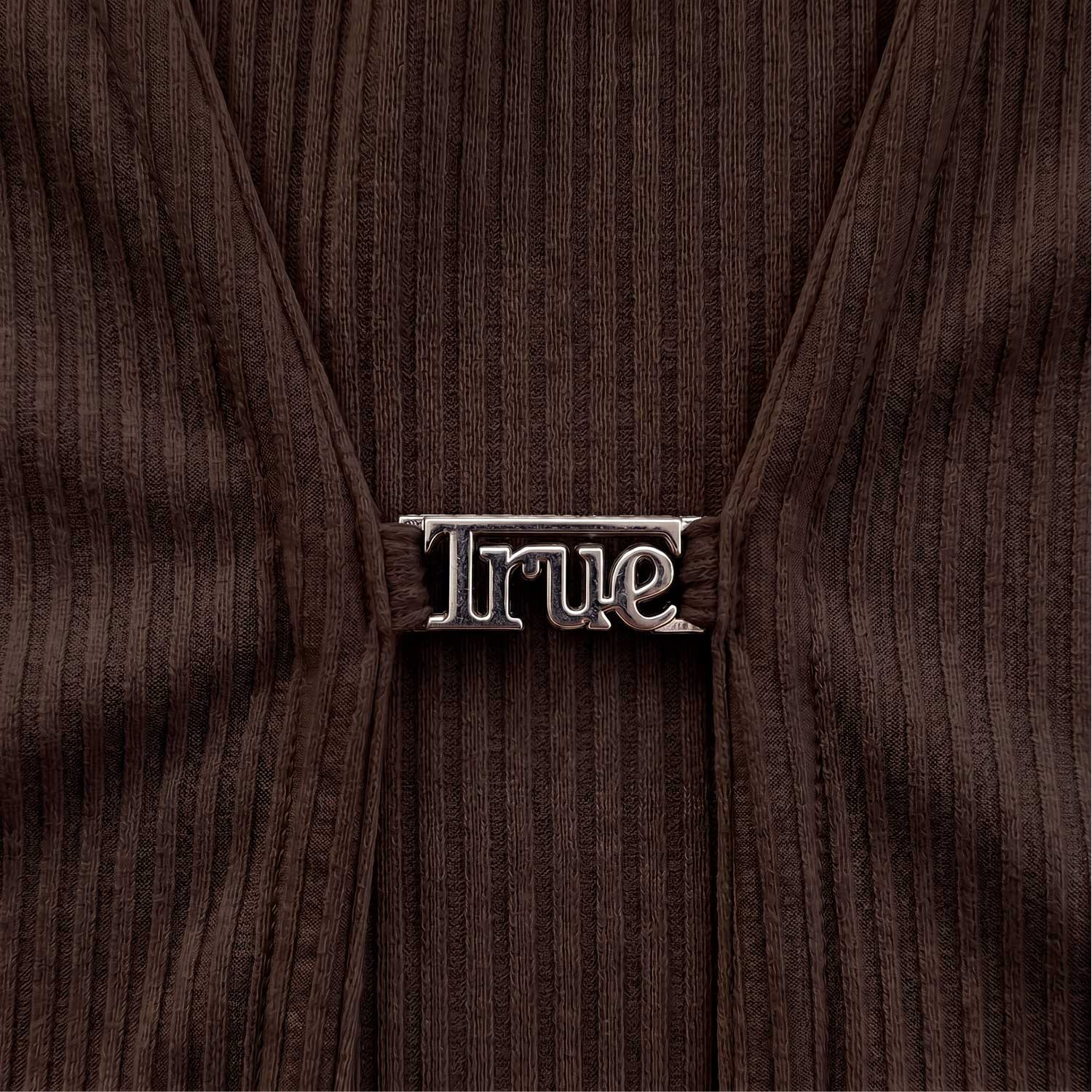 Rib Cropped Cardigan - Brown - imagen 3