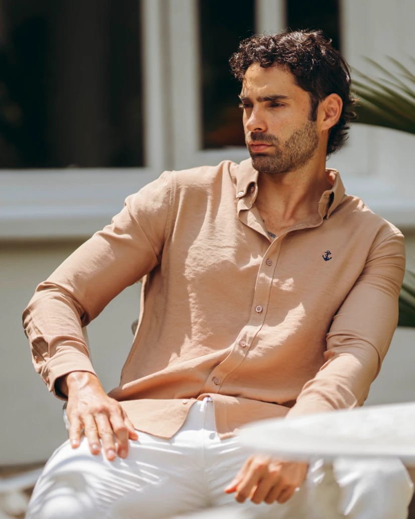 Camisa Camel en rayón - imagen 2