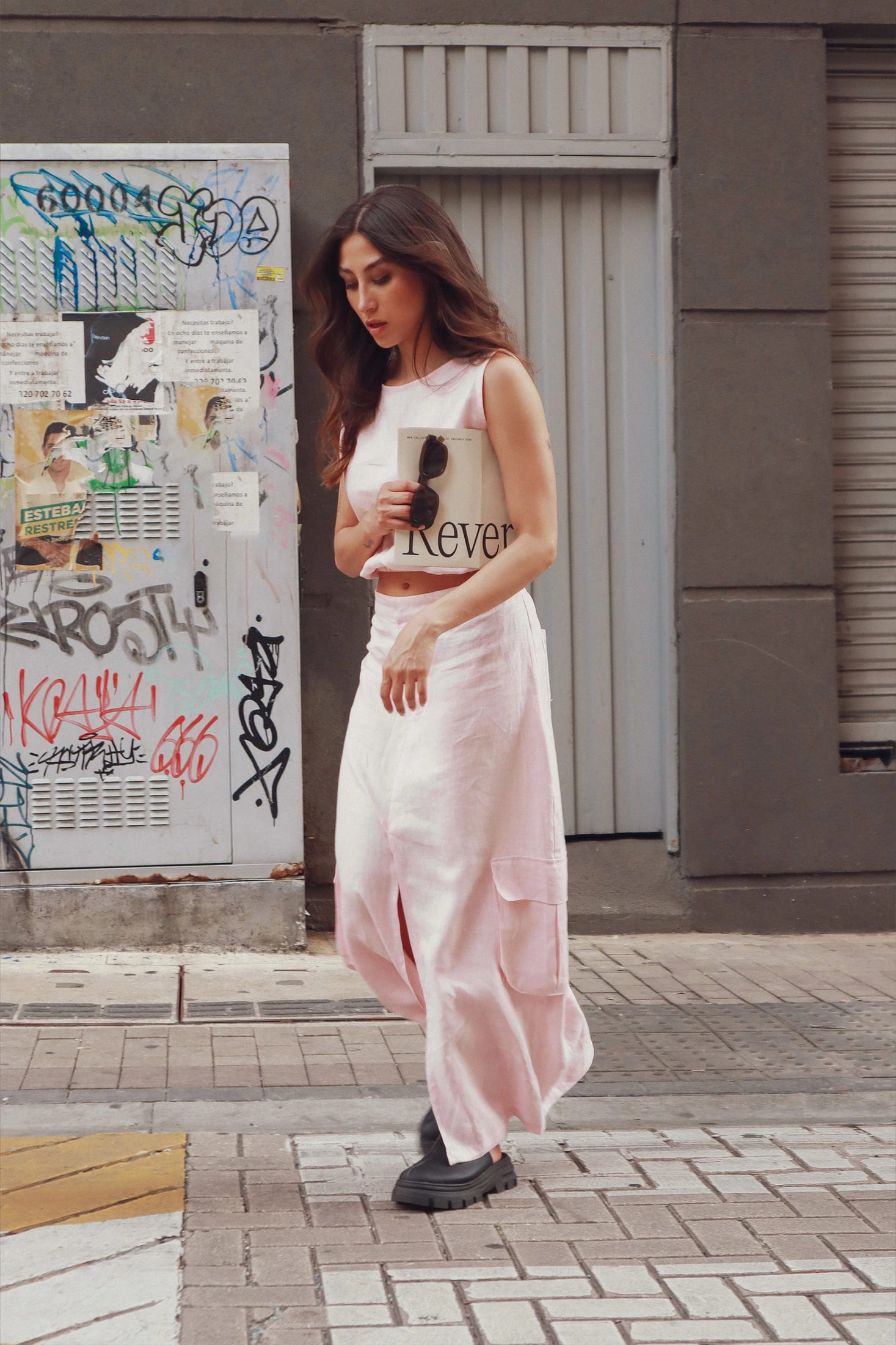 Falda Canvas de lino | Rosado - imagen 2