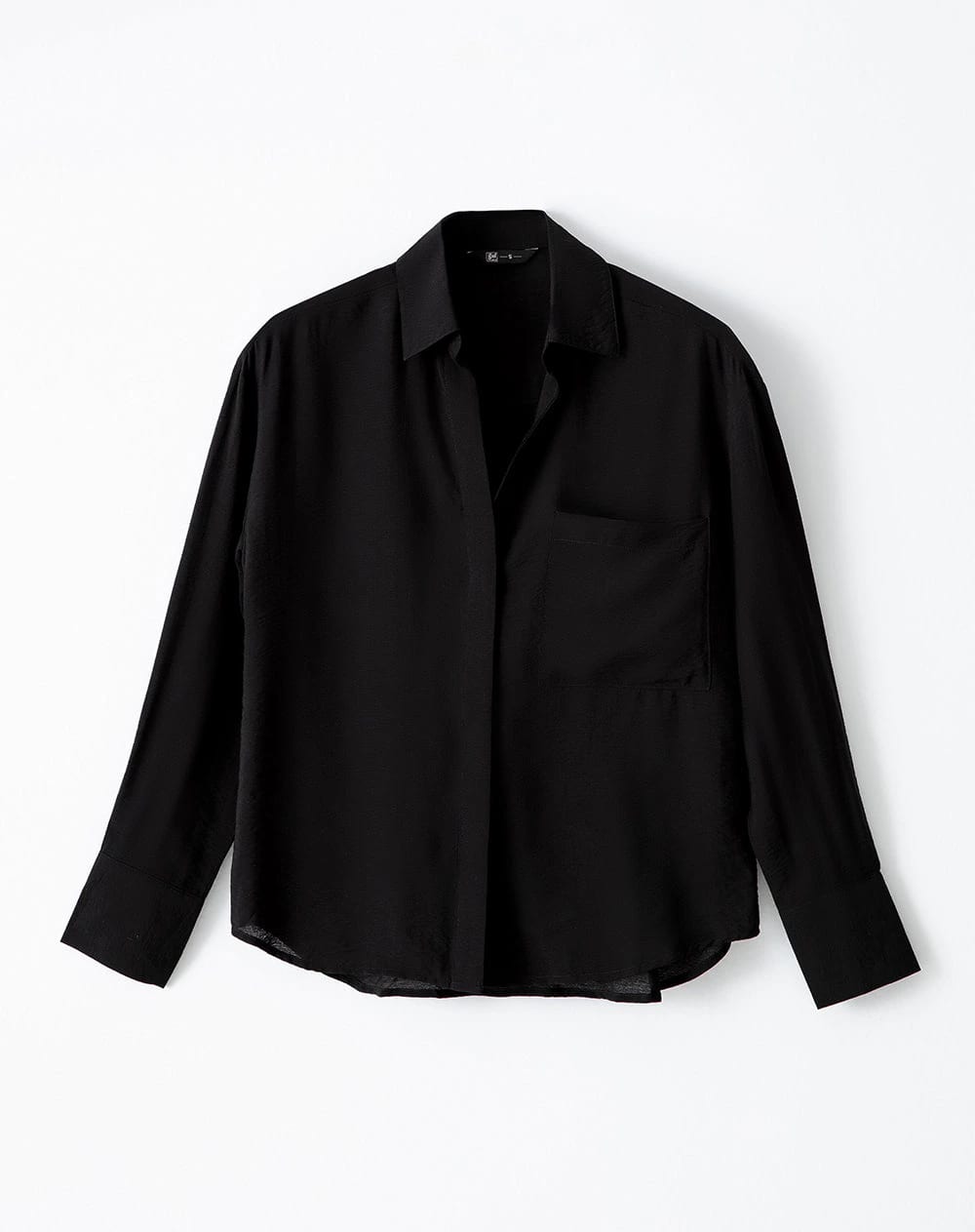 Camisa manga larga regular negra mujer - imagen 5