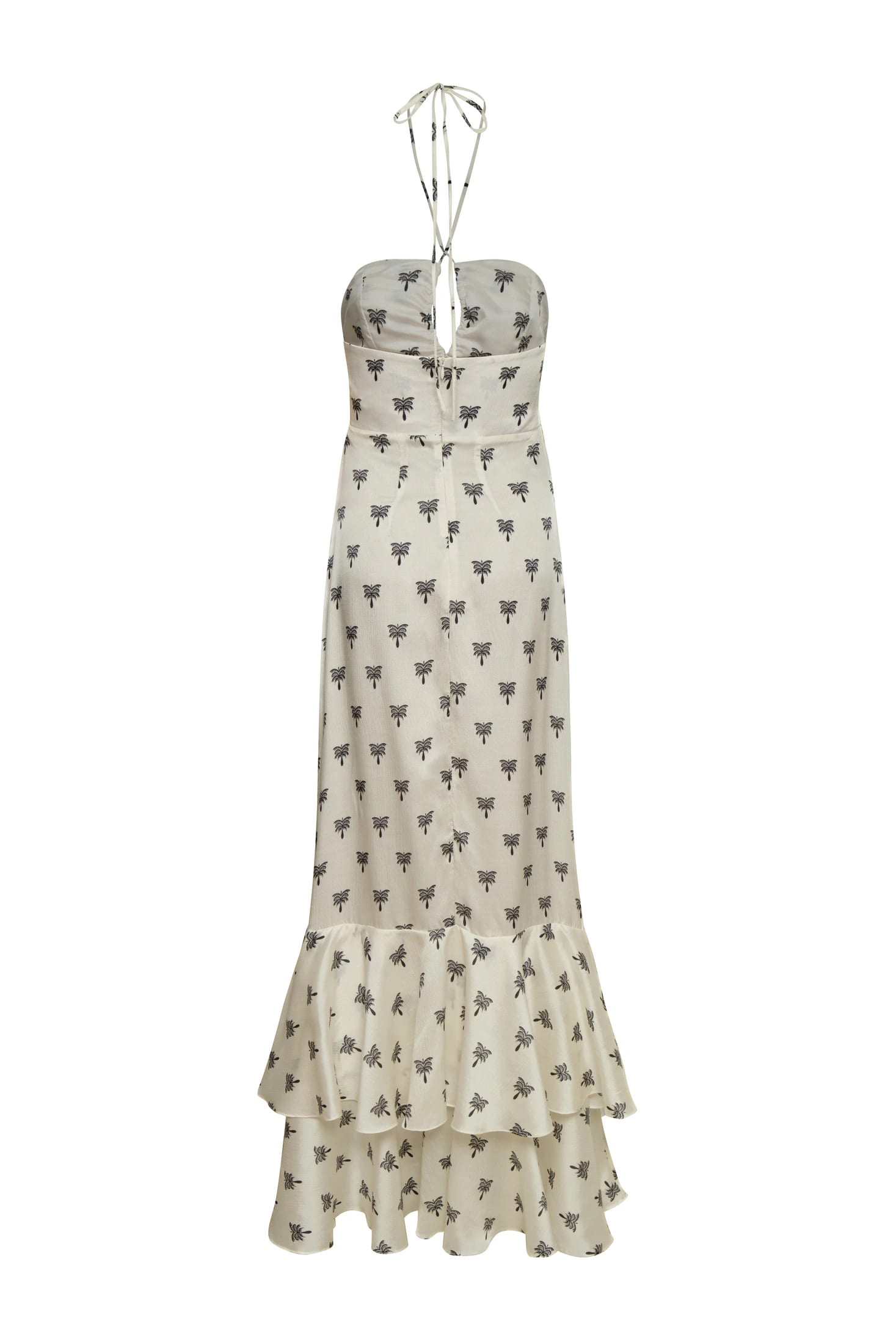 Sevillana Martellato Silk Maxi Dress / Ivory - Black Polka Palms - imagen 3