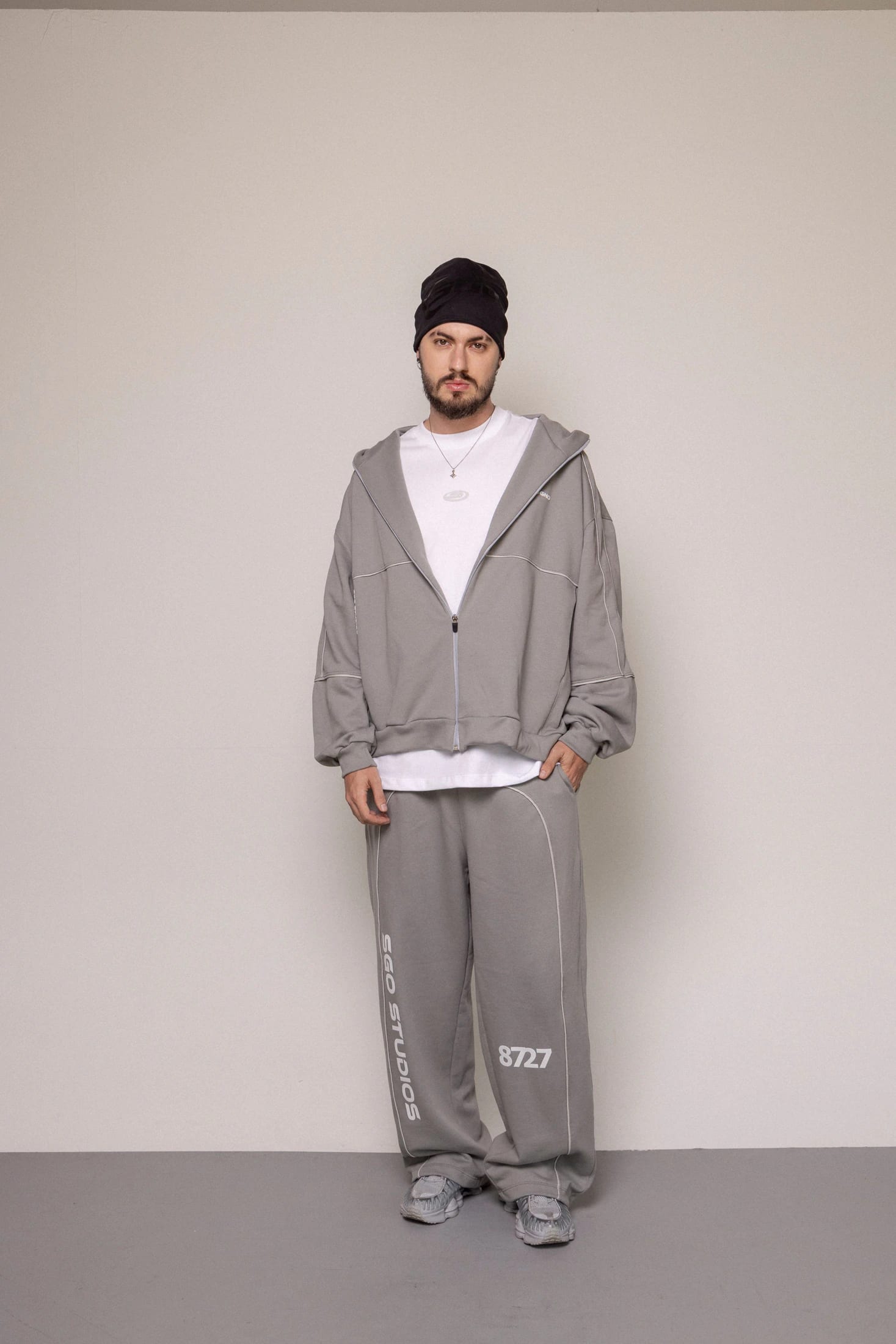 SET HOODIE Y SUDADERA 87/27-GRIS - imagen 1