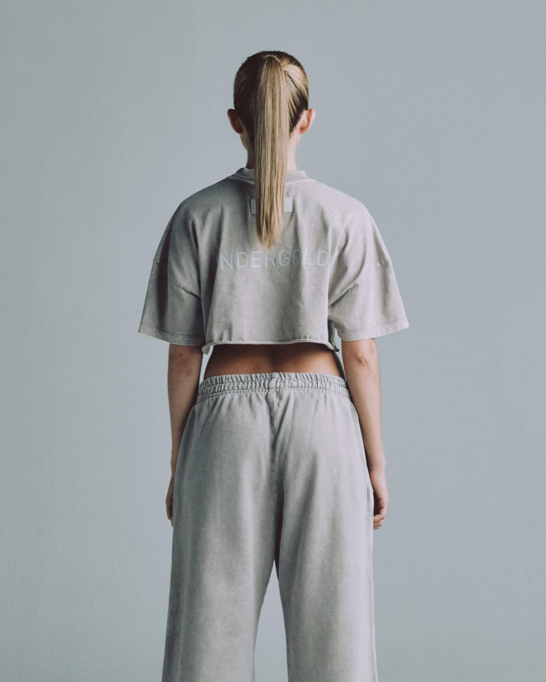 Line Logo Crop Top Washed Gray - imagen 5