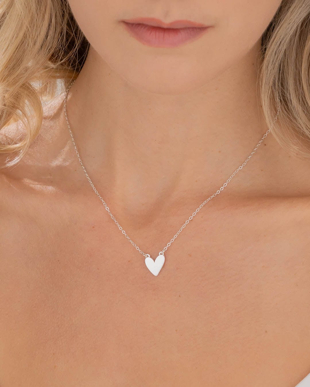 Collar Corazón Plata + Aretes - imagen 2