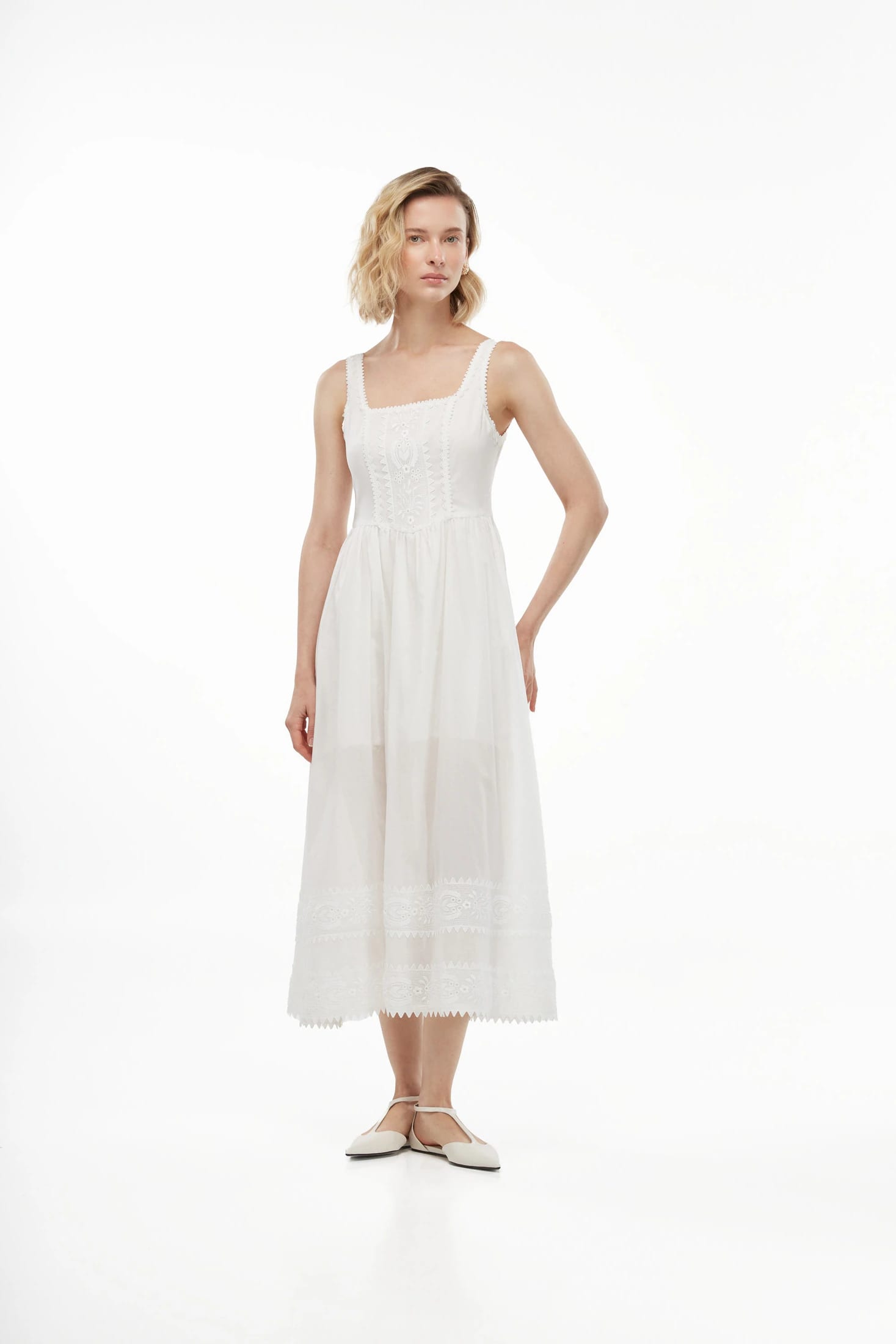 ALBA MIDI DRESS WHITE - imagen 1