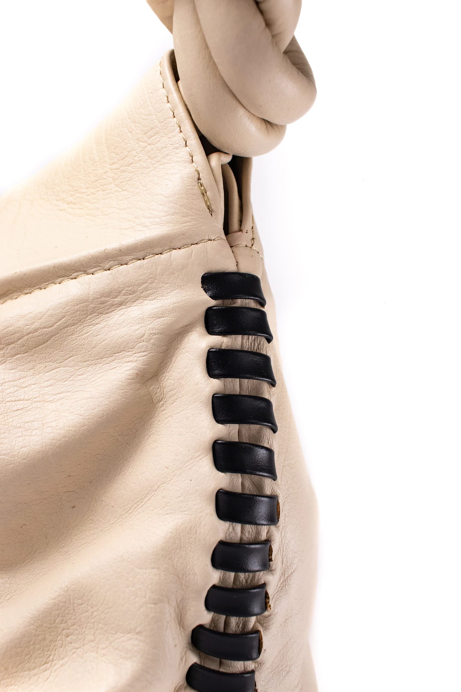 CHUNKIE baguette BAG - Vanilla x Black woven fabric - imagen 4