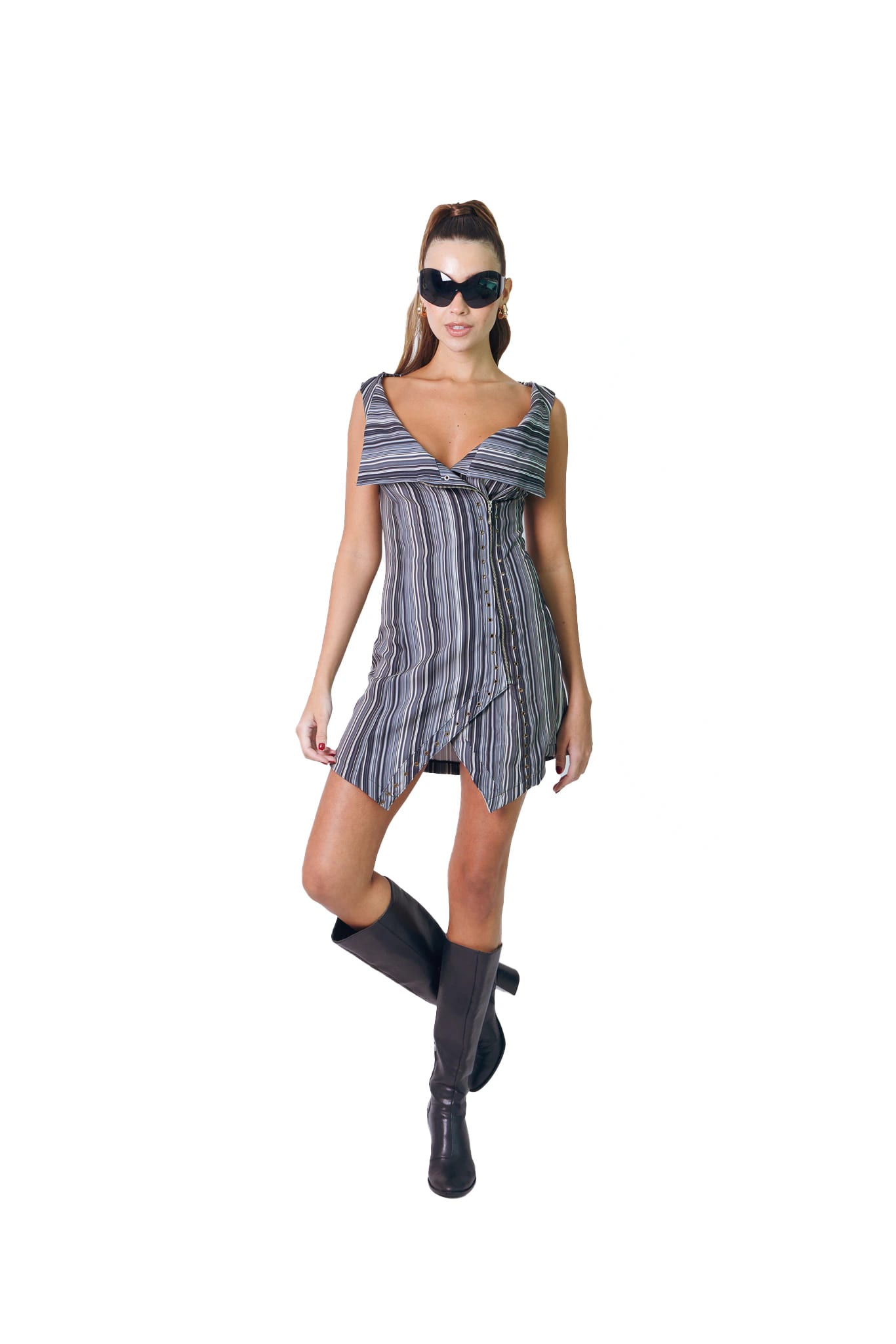 Noir Stripe Mini Dress - imagen 3