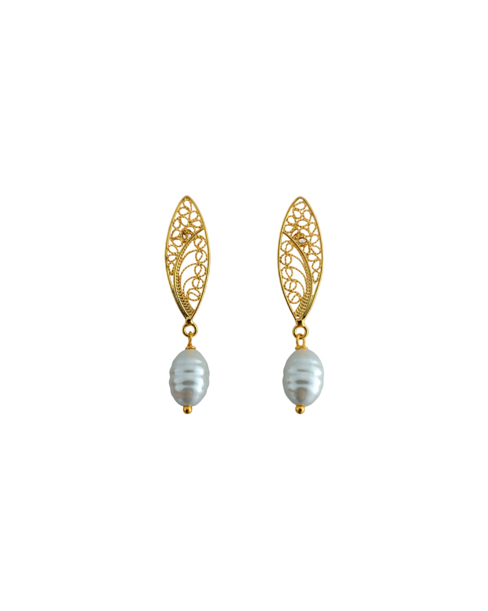 Aretes filigrana y perla Belinda - imagen 1