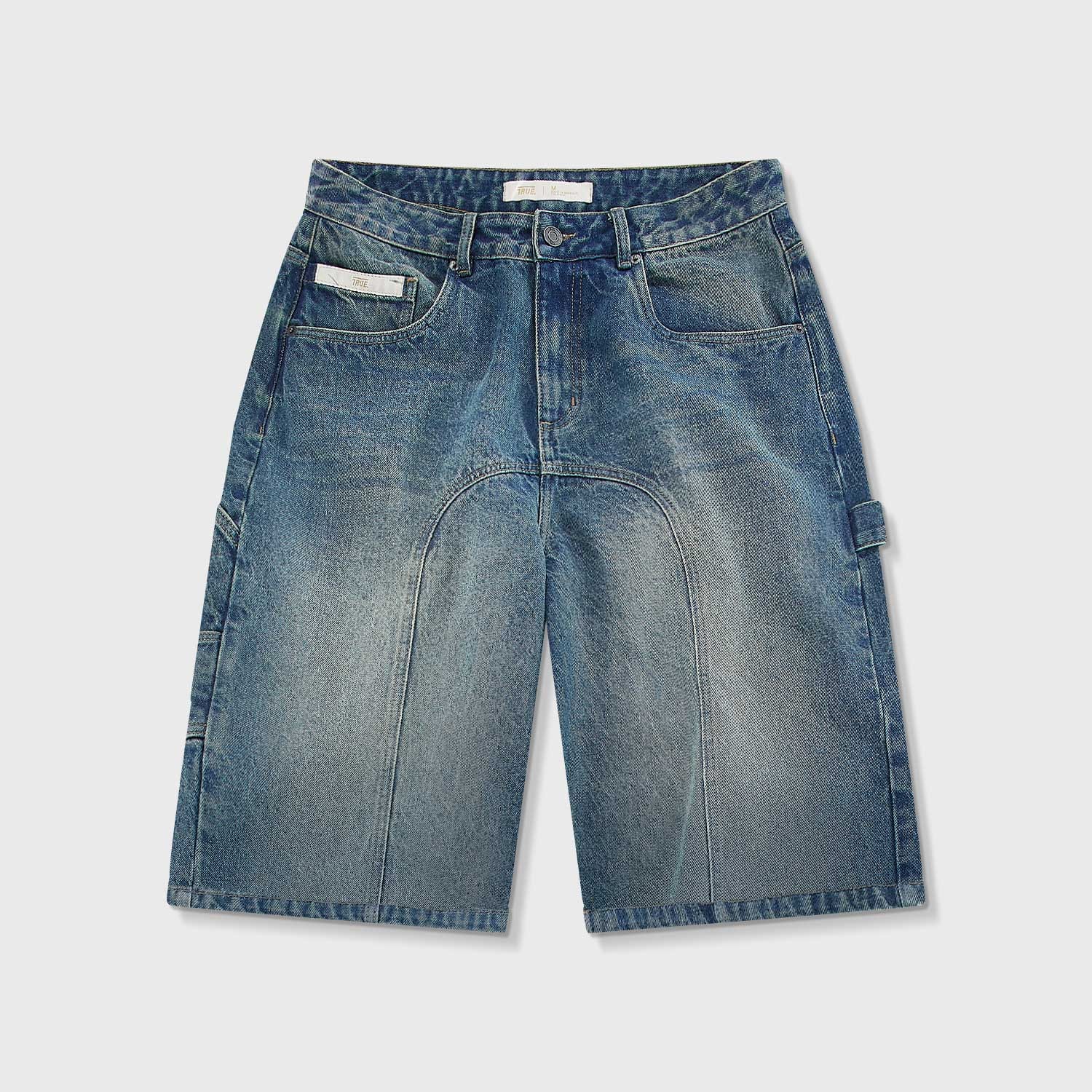 Slashed Denim Jorts - Blue - imagen 1