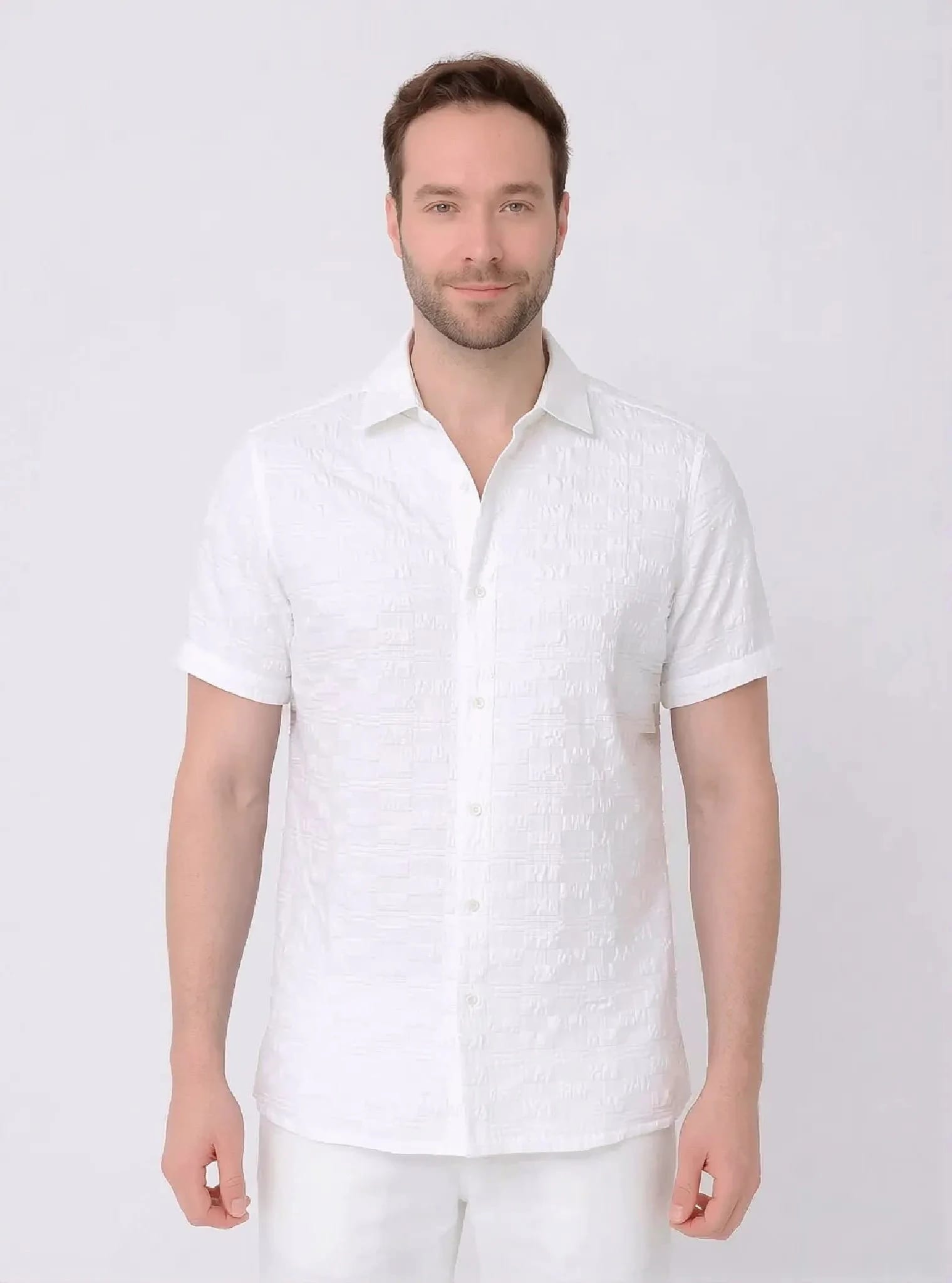 Camisa manga corta con textura para hombre Jon Sonen 027225017 - imagen 1
