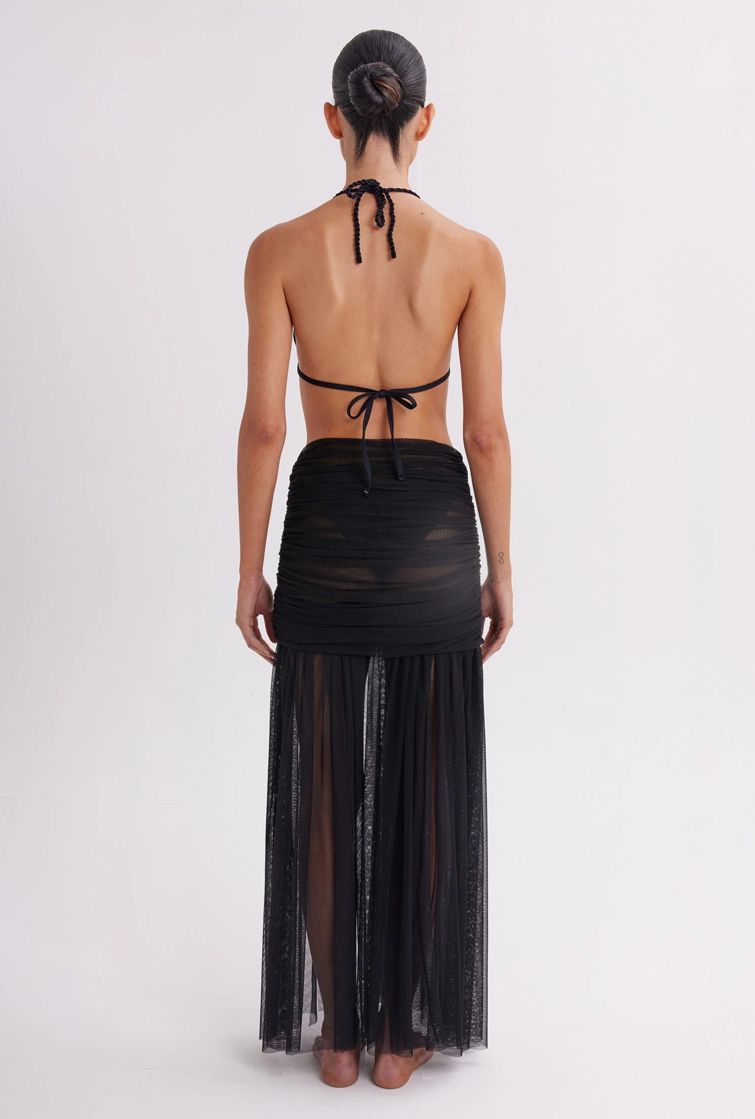 Falda Larga Mesh Seraine Black - imagen 2