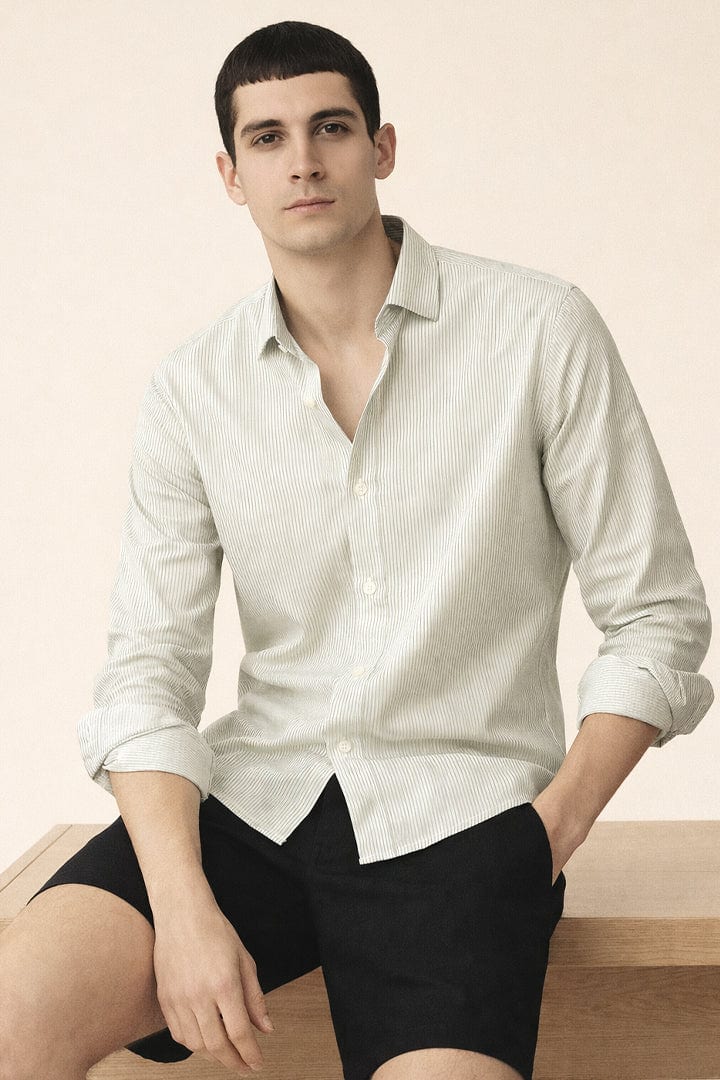 Camisa mini rayas verdes - imagen 1