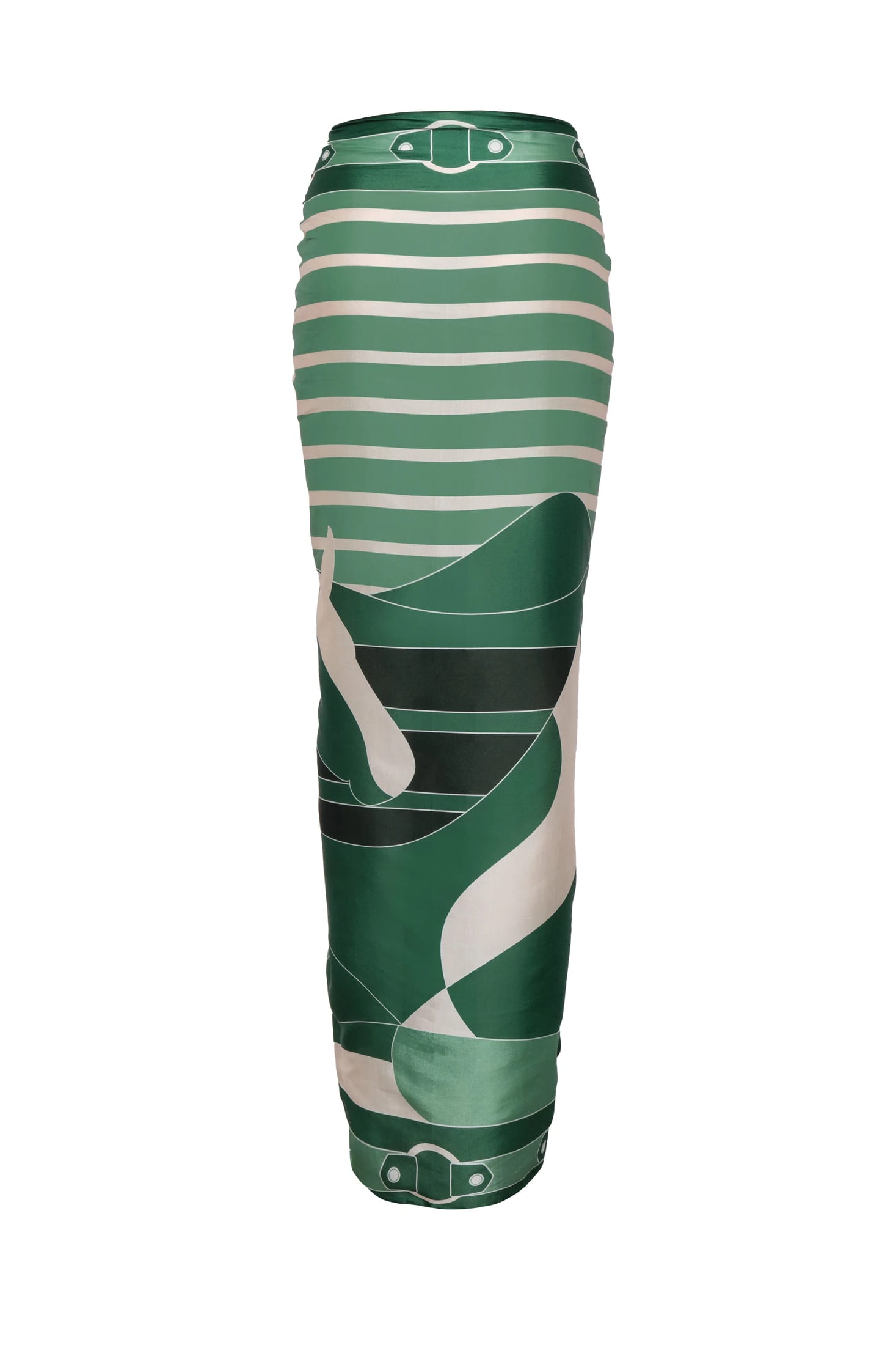 De La Falaise Cotton Silk Sarong / Green Horses - imagen 3