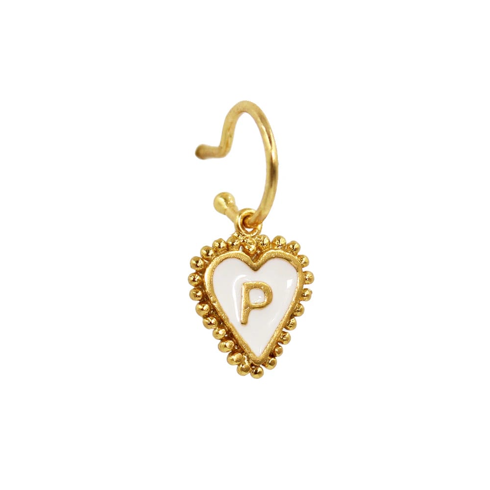PreOrder Baby Hoops 9mm Letra Heart Plata - imagen 42