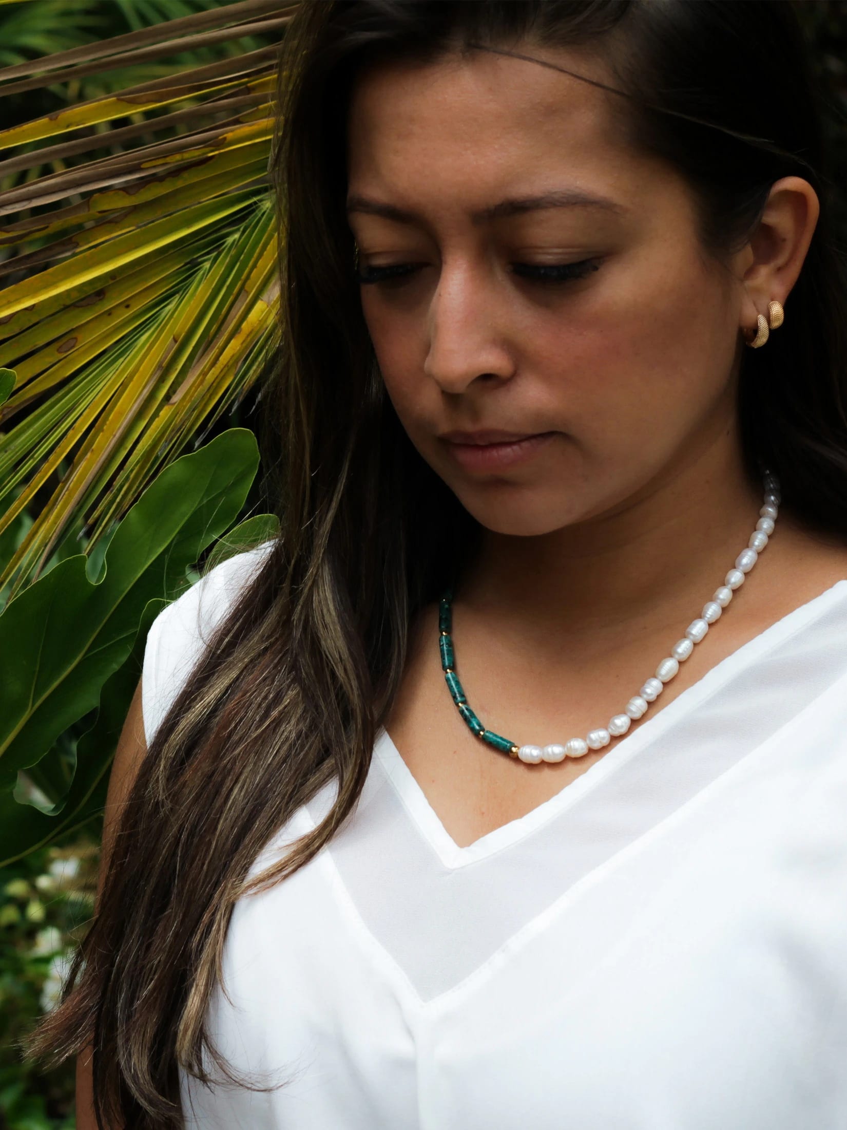 Collar Perla de Rio y Turquesa Africana - imagen 3