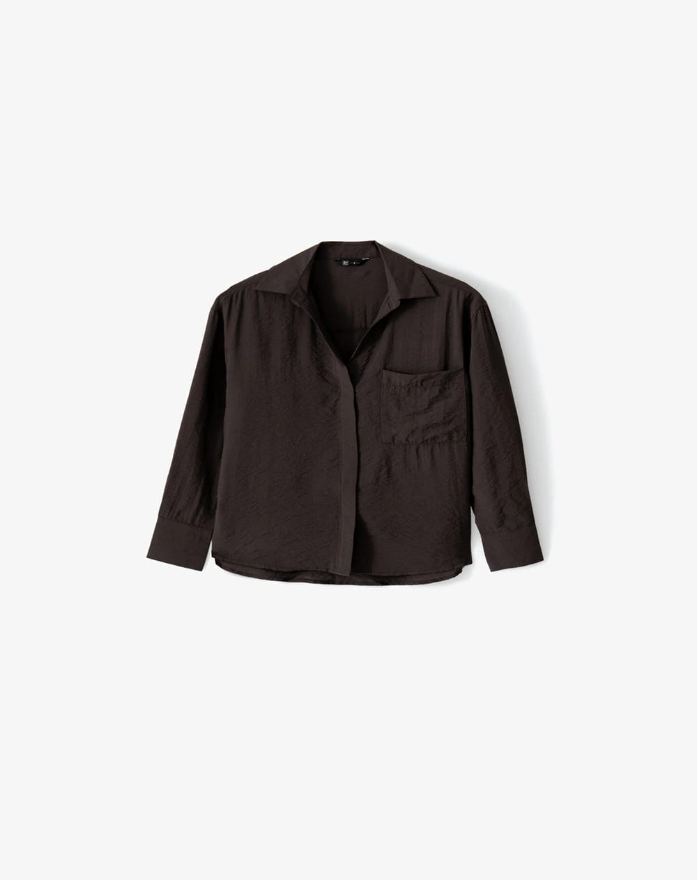 Camisa regular manga larga chocolate mujer - imagen 6