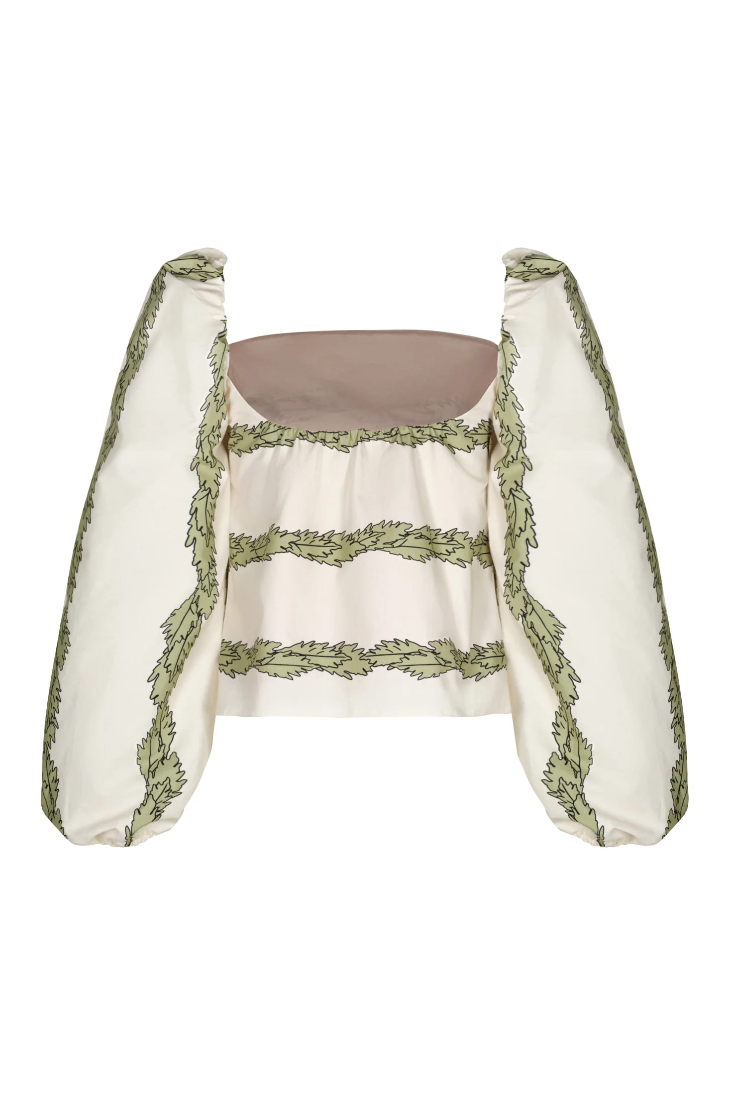 Celia Cotton Blouse / Ivory Striped Helechos - imagen 4