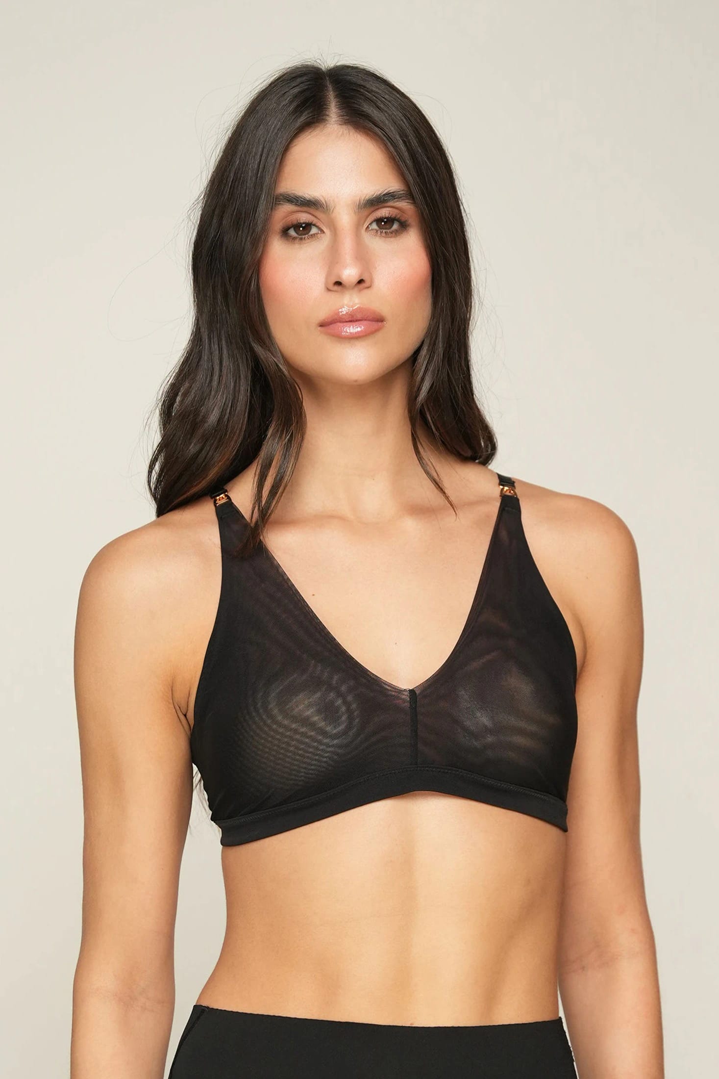 BRALETTE ELLIPSE EN TUL INVISIBLE ULTRA COMODO ALMA LIMPIA NEGRO - imagen 1