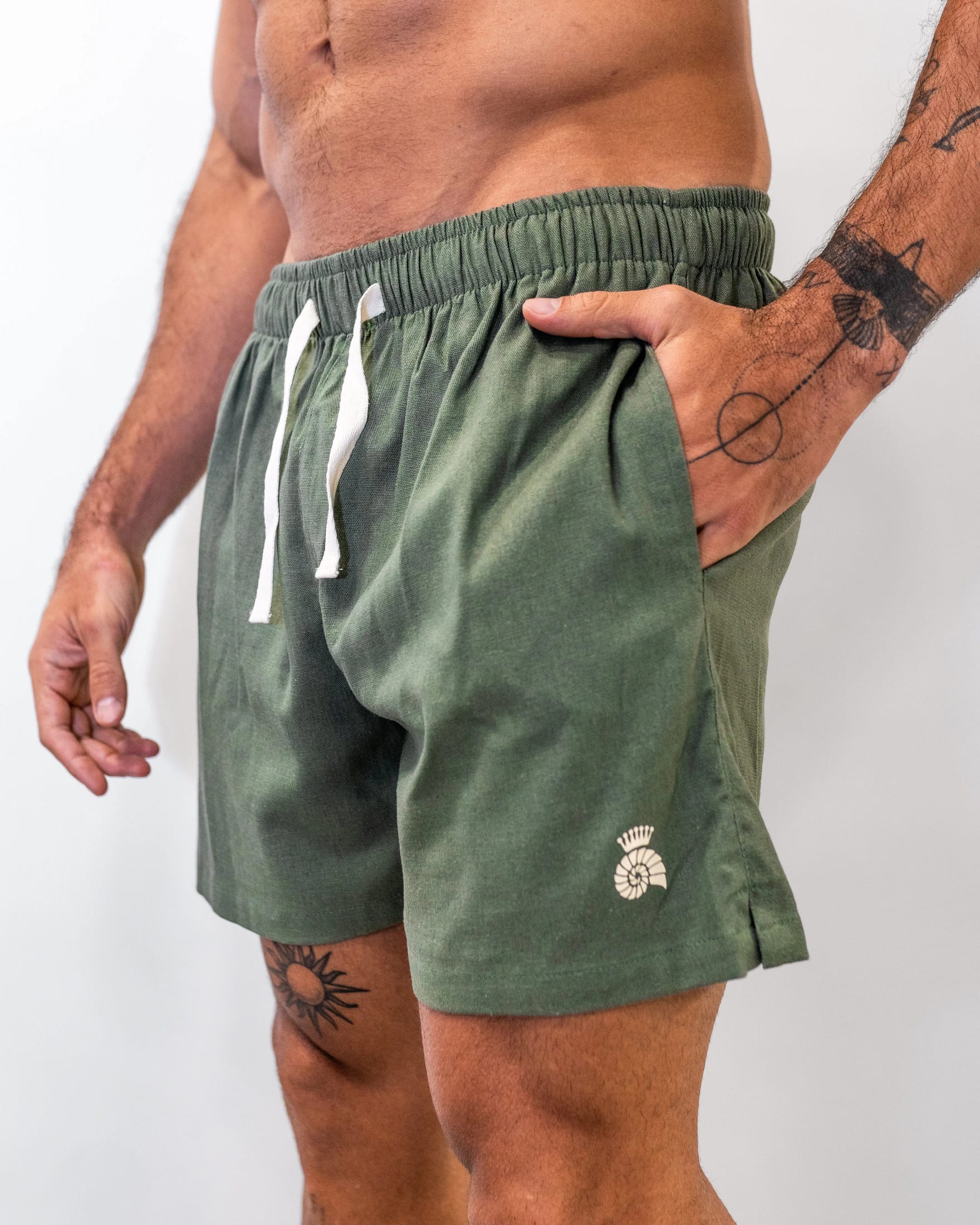 Short Lino Sage - imagen 4