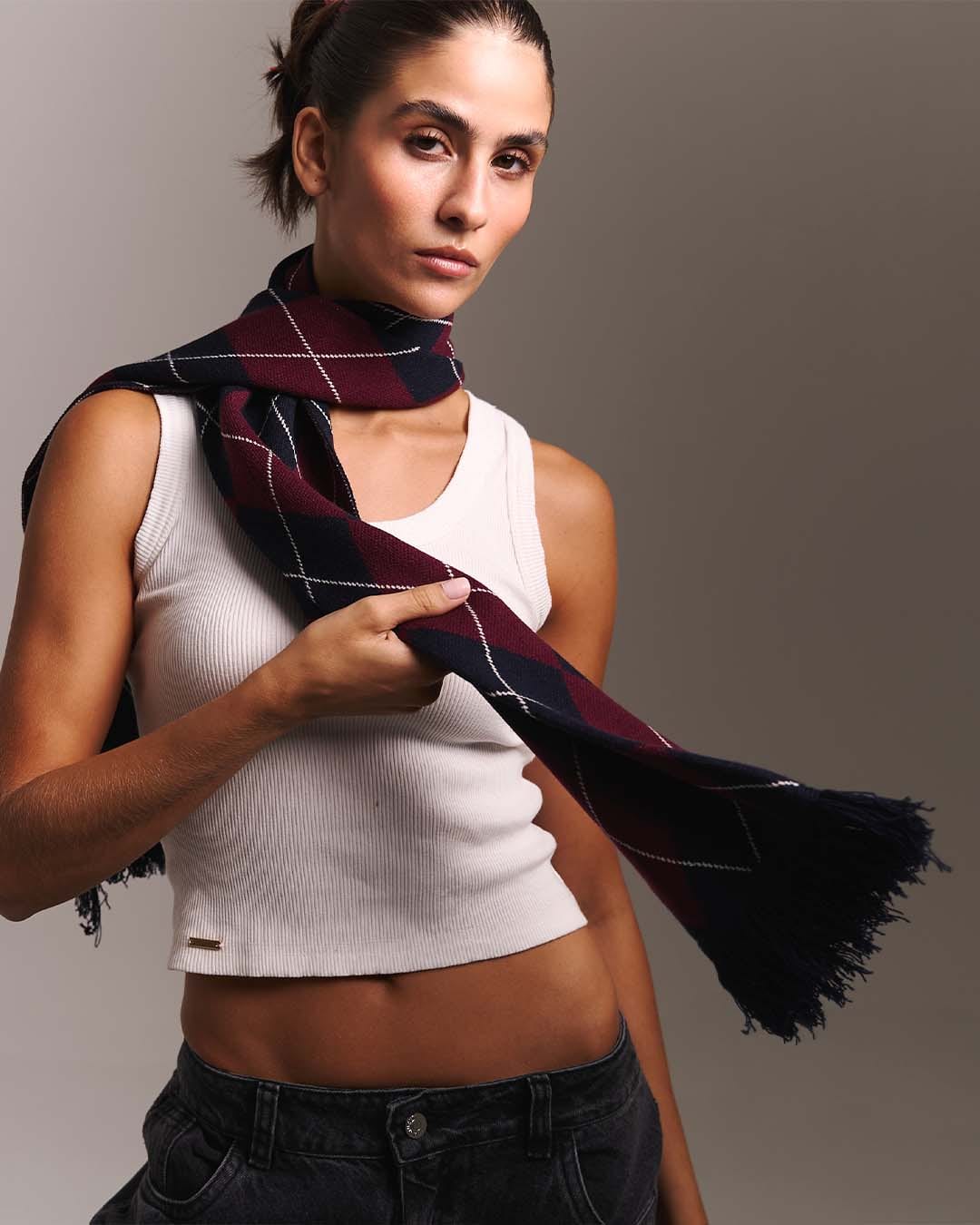 bufanda tejida rombos - imagen 3