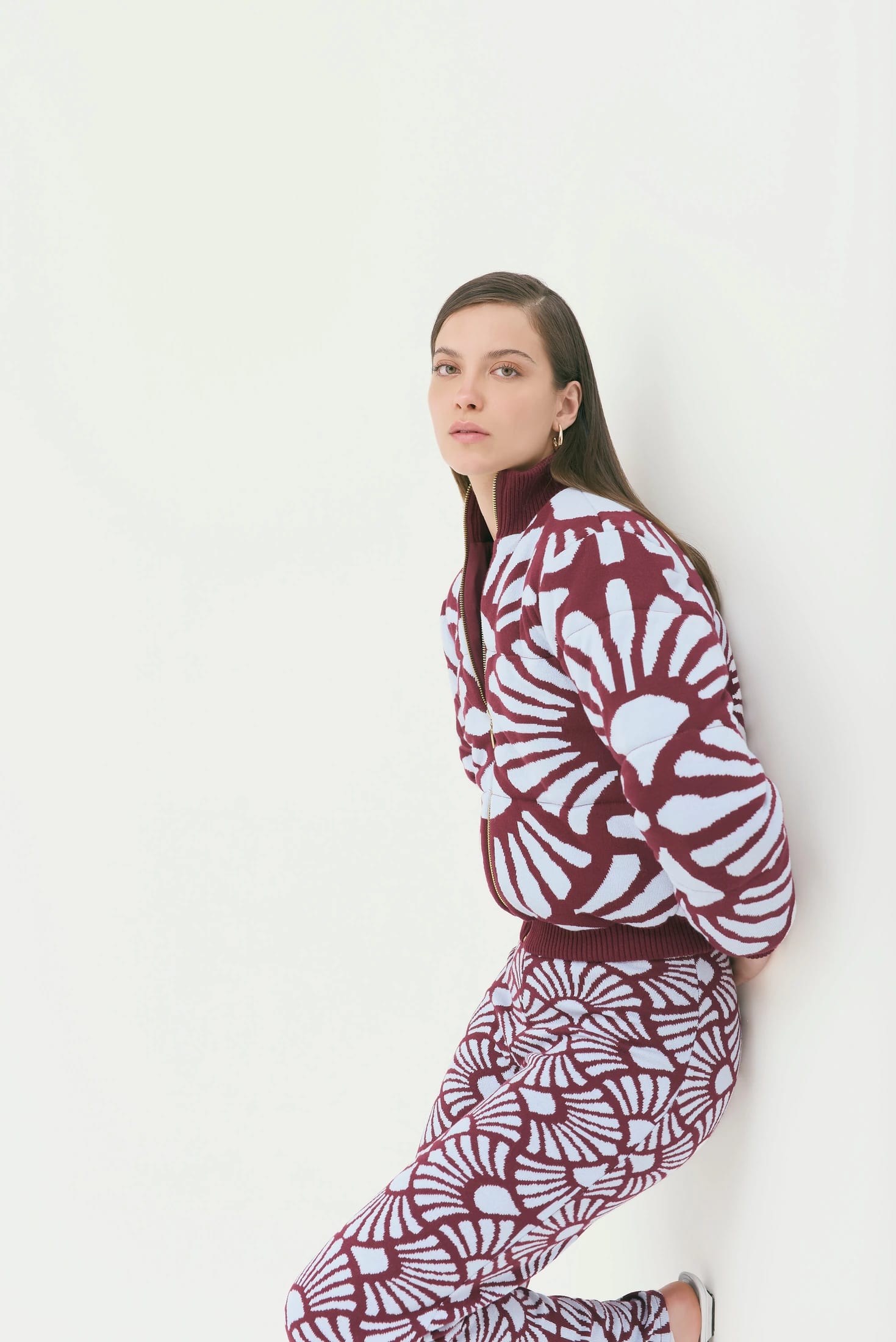 Bomber Jacket Venus Vinotinto-Celeste - imagen 3